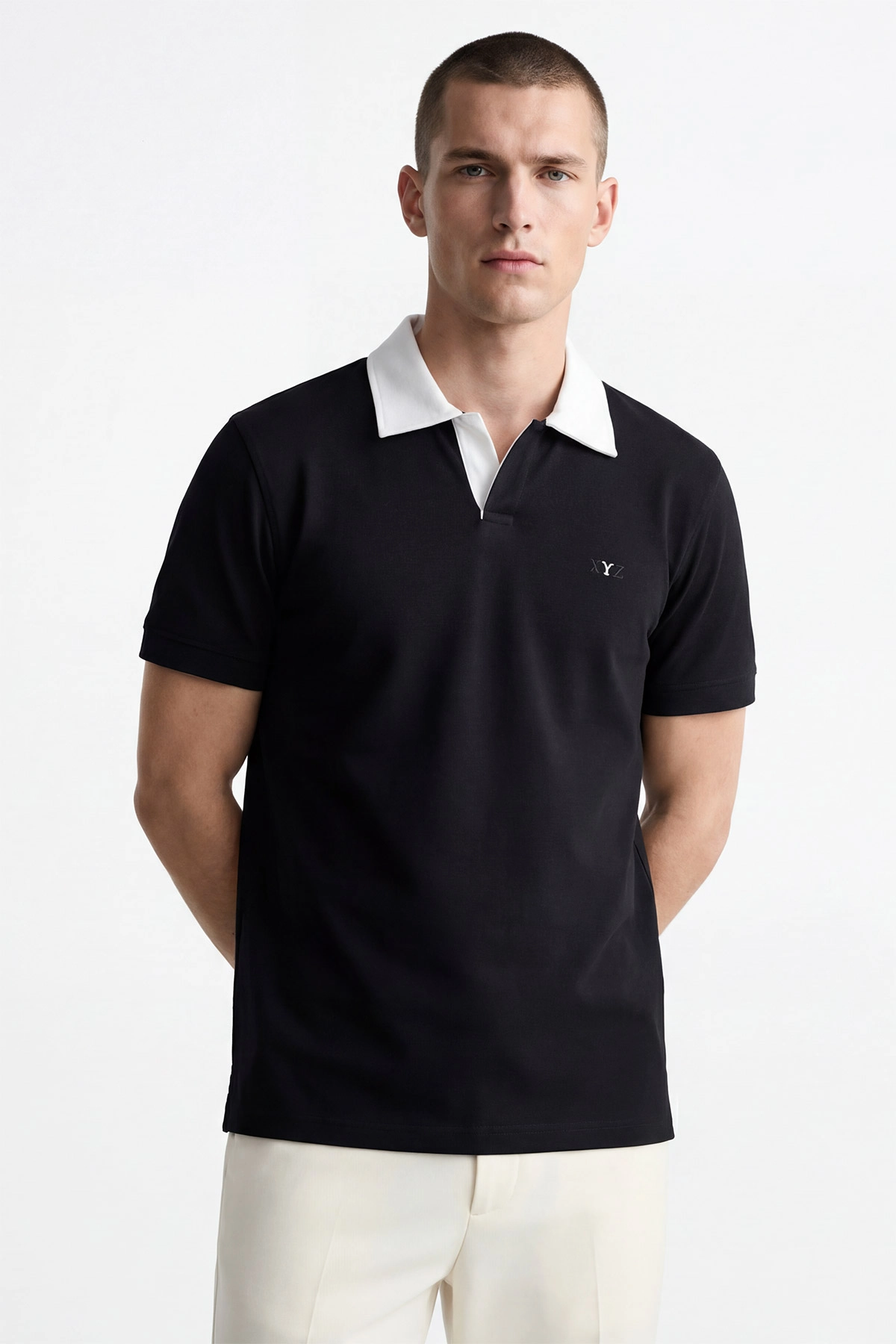 Siyah Polo Yaka Erkek Tişört 435552
