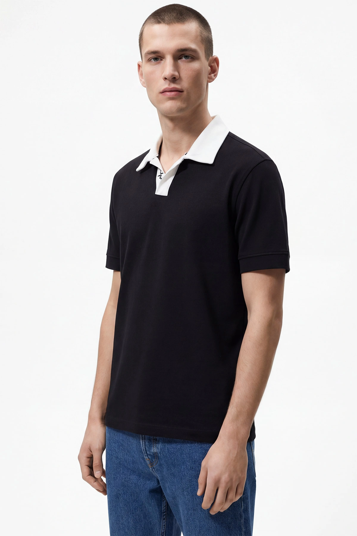 Siyah Polo Yaka Erkek Tişört 435577