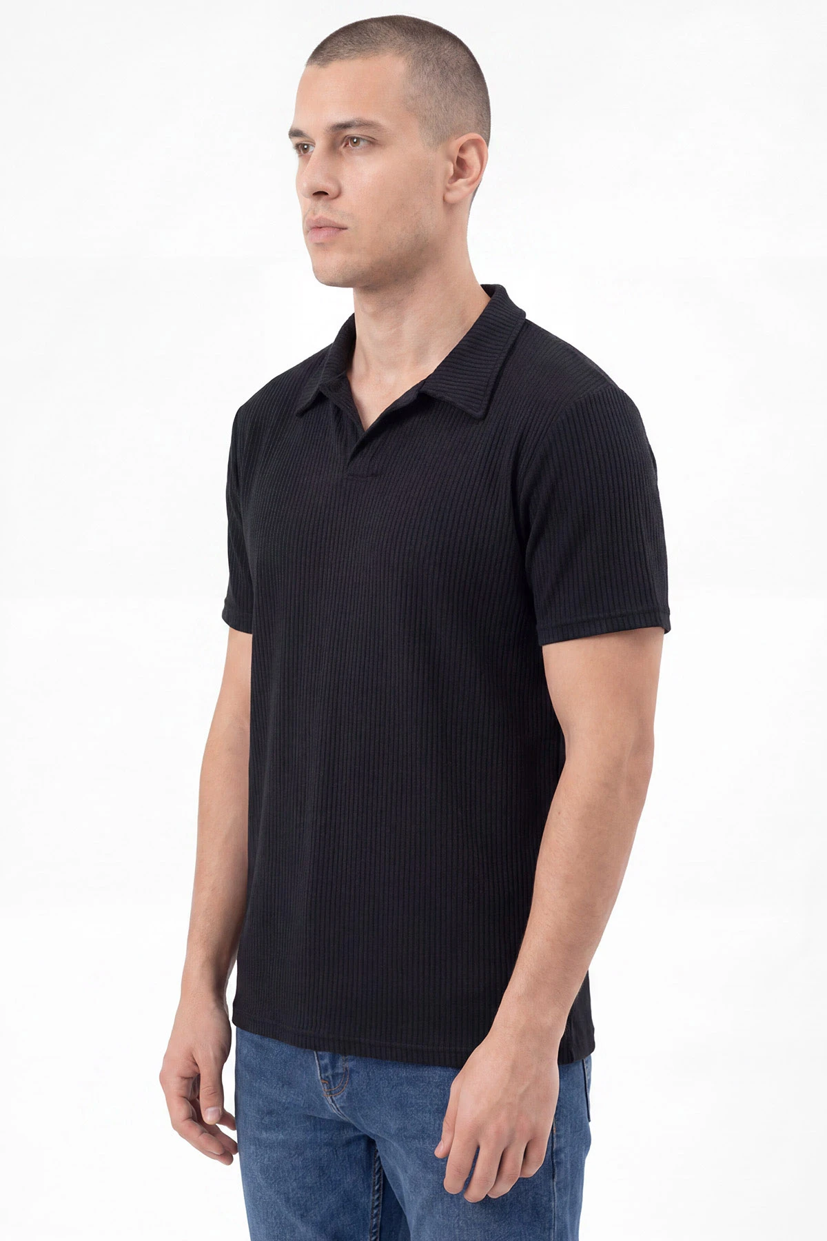 Siyah Polo Yaka Erkek Tişört 458874