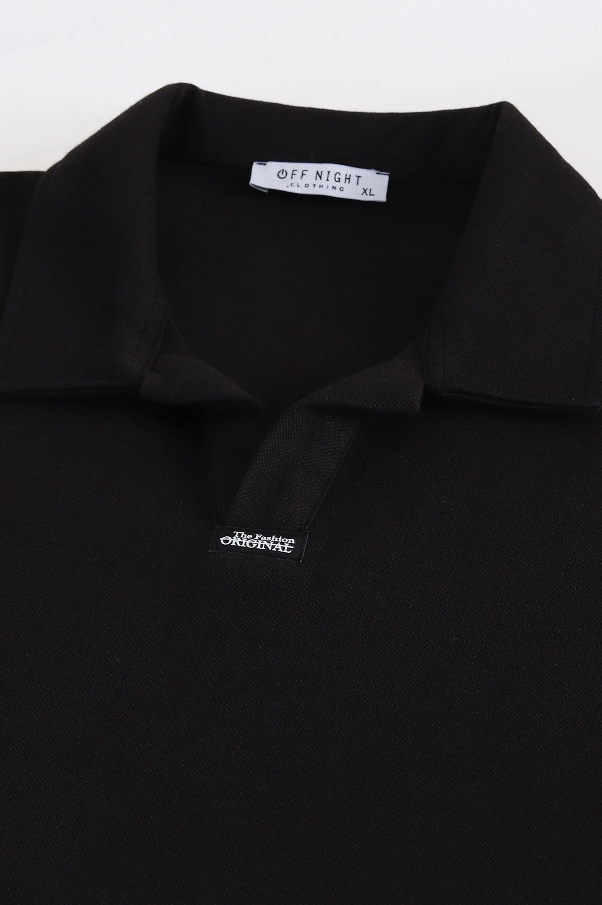 Siyah Polo Yaka Uzun Kollu Erkek Sweatshirt 397135