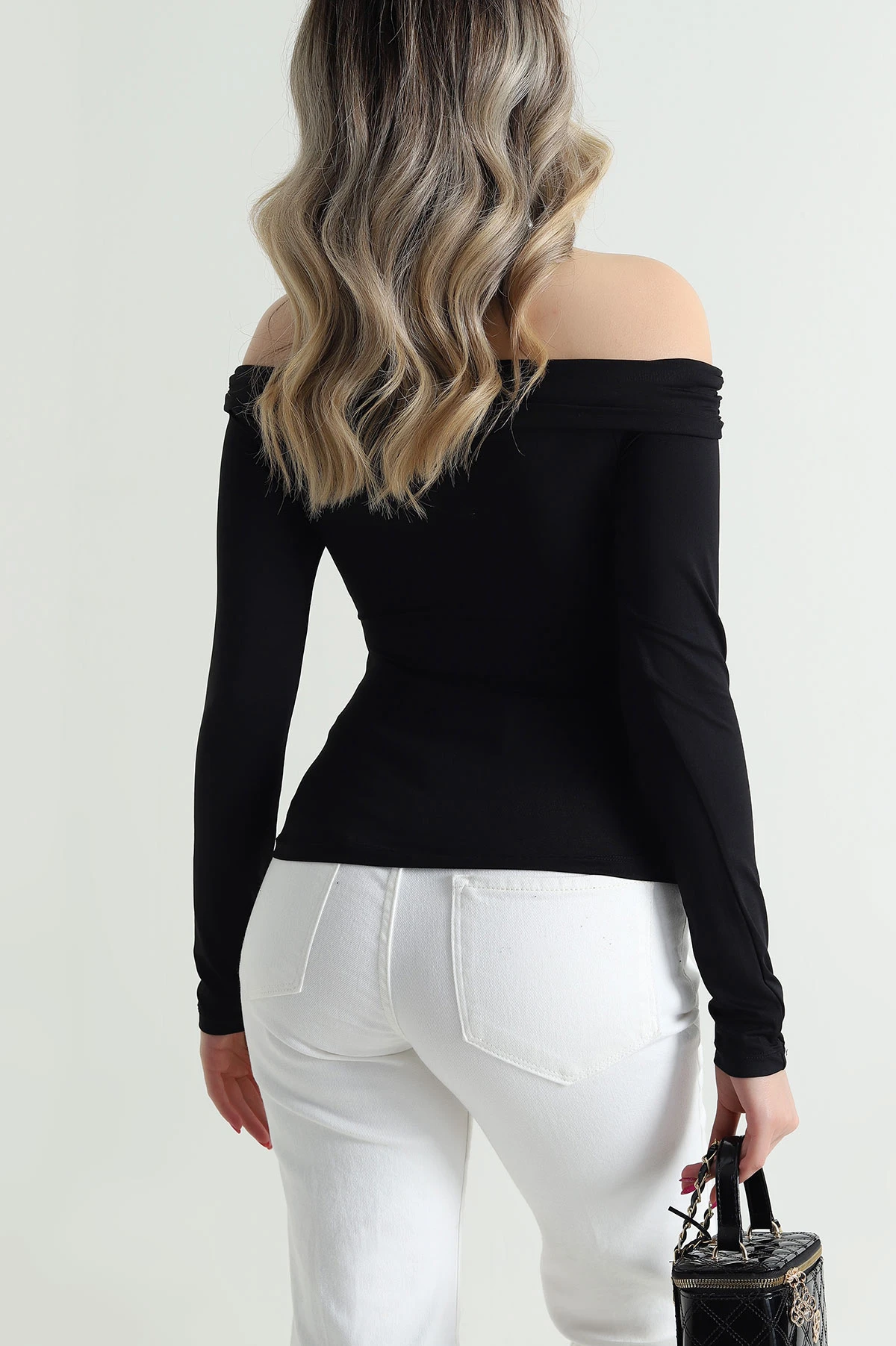 Siyah Polyemid Tokalı Kadın Bluz 482878
