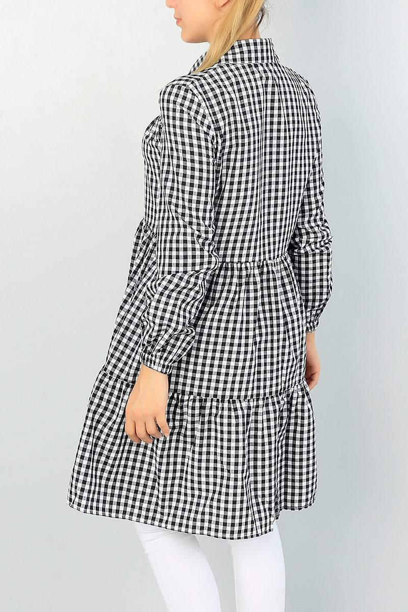 Siyah Pötikareli Dokuma Tunik 66567
