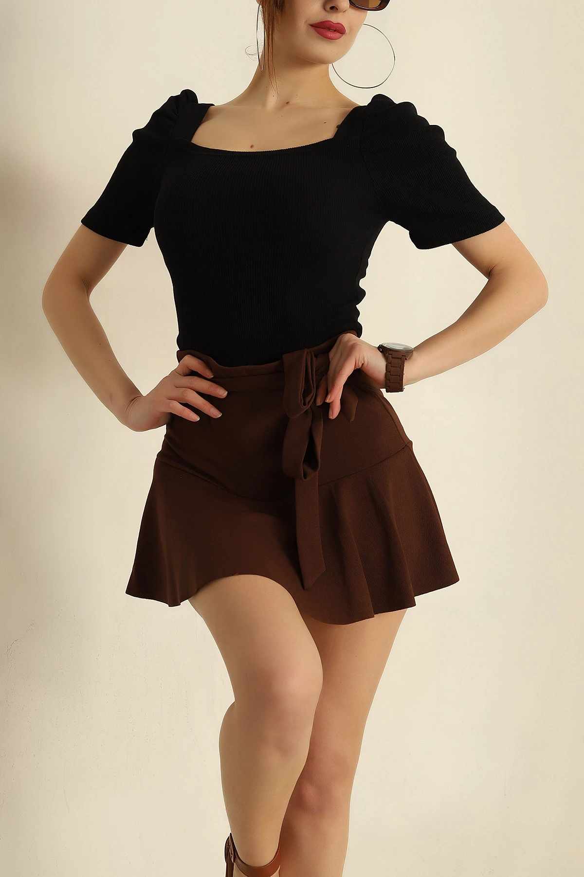 Siyah Prenses Kol Fitilli Bluz 258781