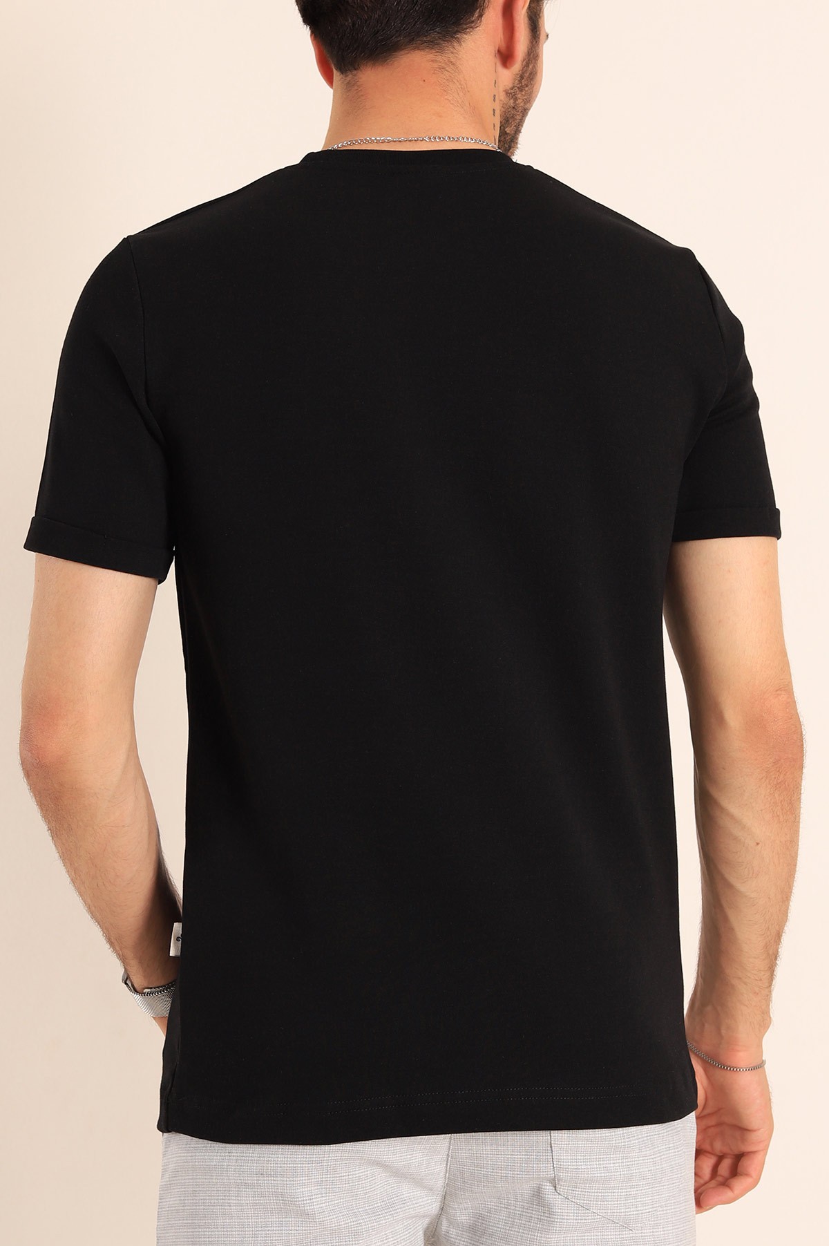 Siyah Regular Fit Are We Free Kabartmalı Erkek Tişört 187549