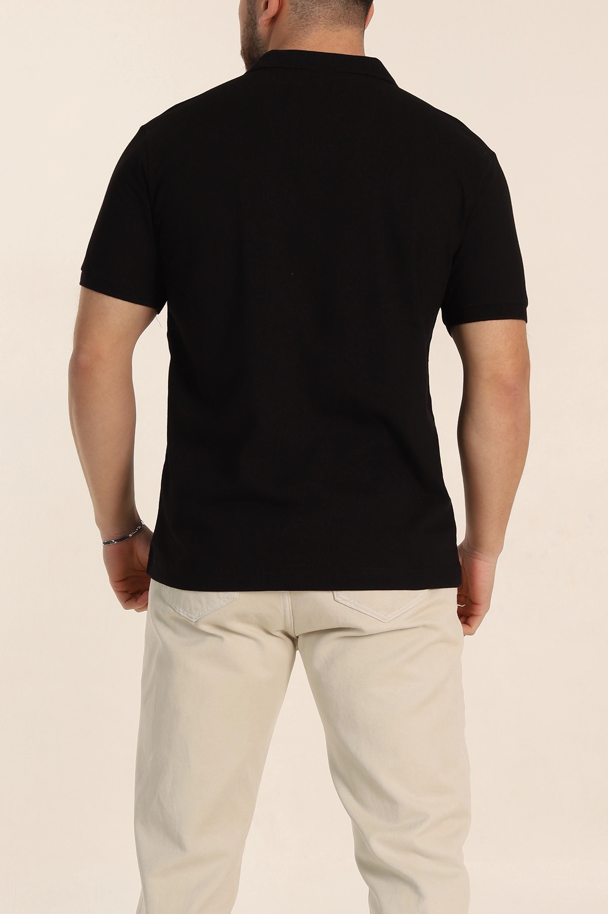 Siyah Regular Fit Basic Polo Yaka Erkek Tişört 342460