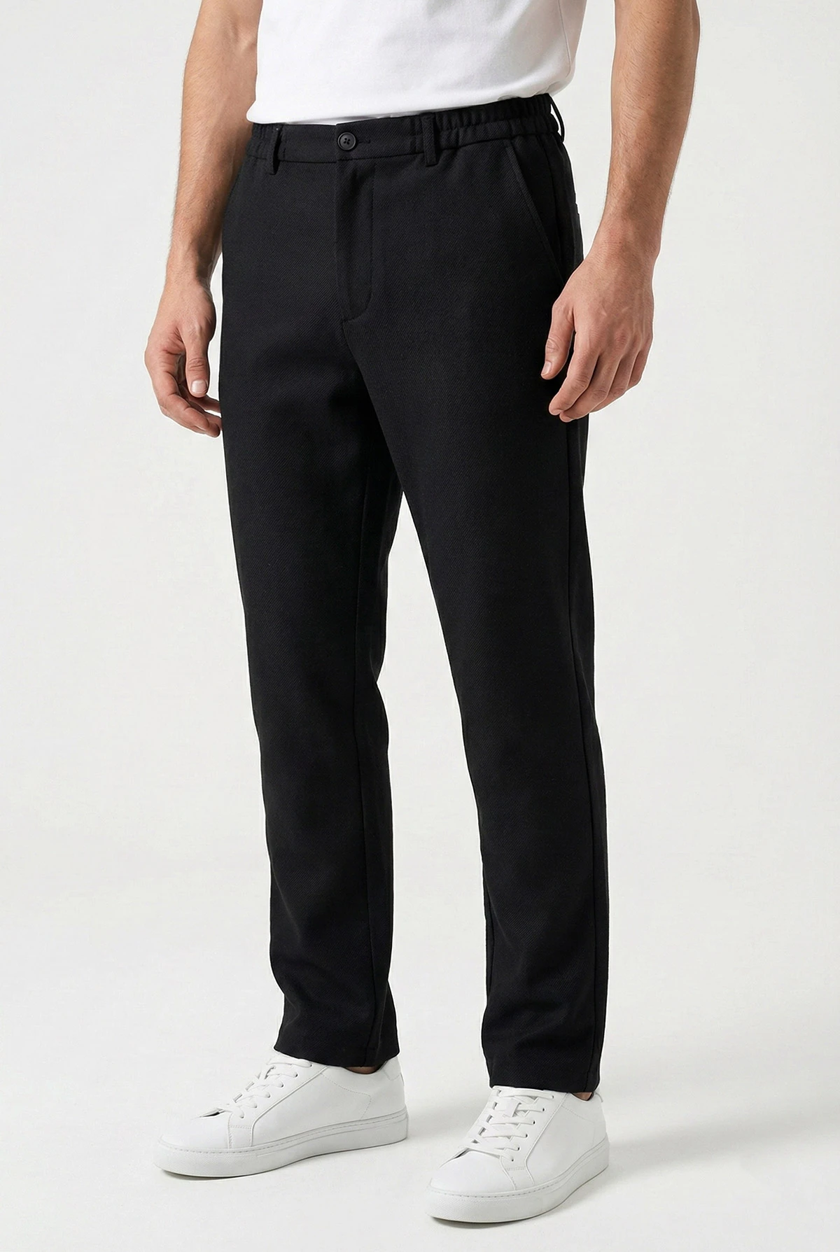 Siyah Regular Fit Bel Lastikli Erkek Pantolon 421711