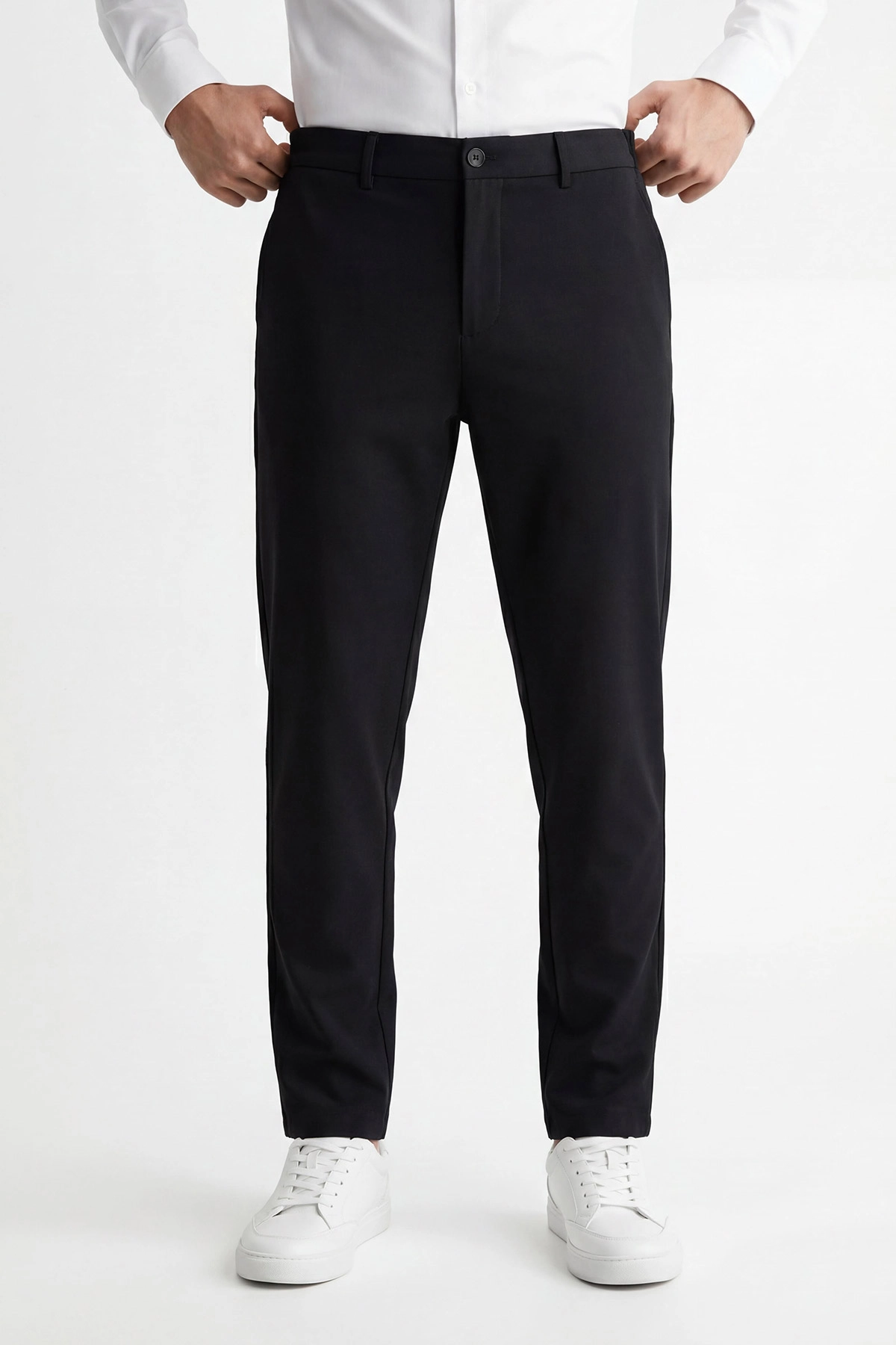 Siyah Regular Fit Beli Lastikli Erkek Pantolon 430618