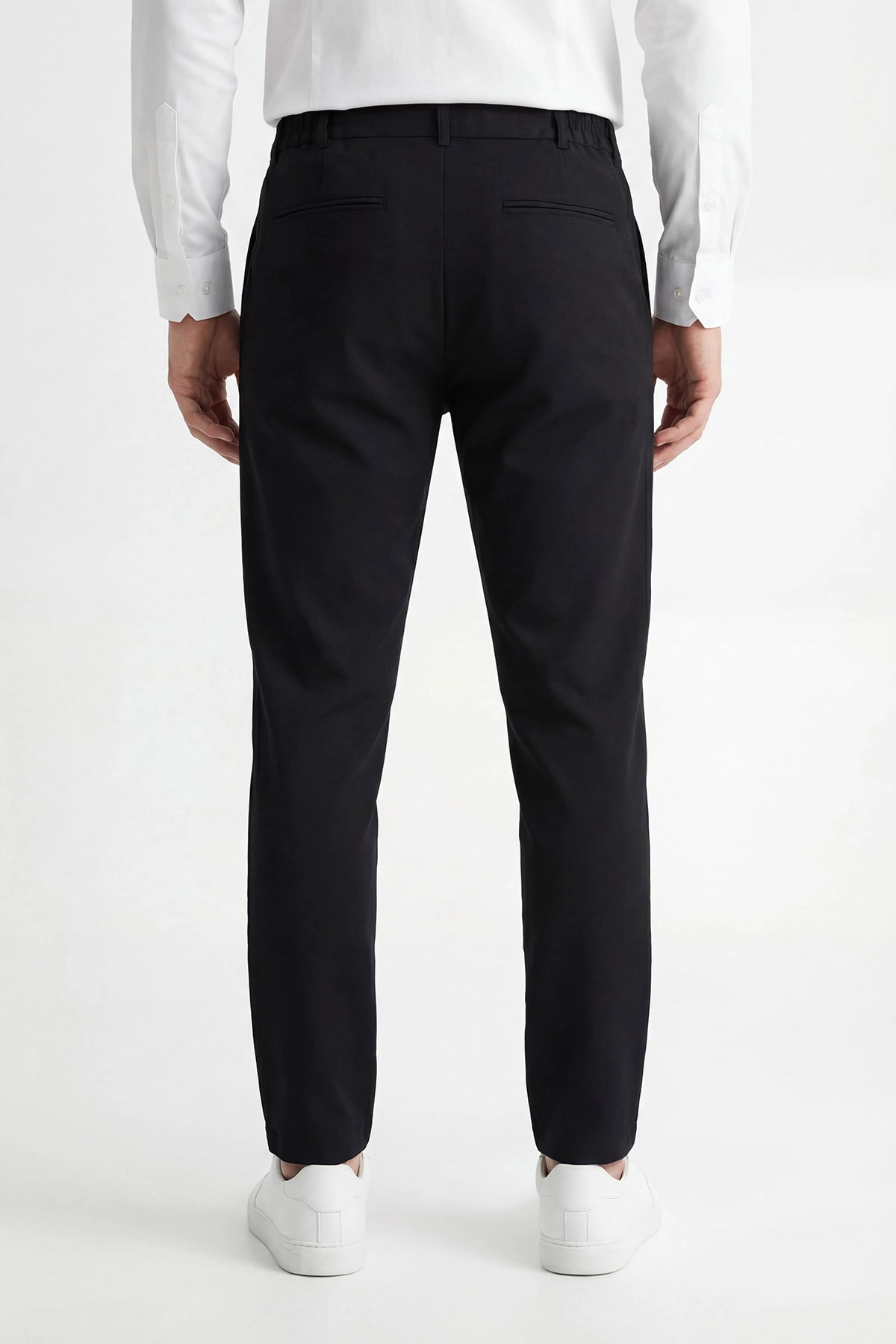 Siyah Regular Fit Beli Lastikli Erkek Pantolon 430618