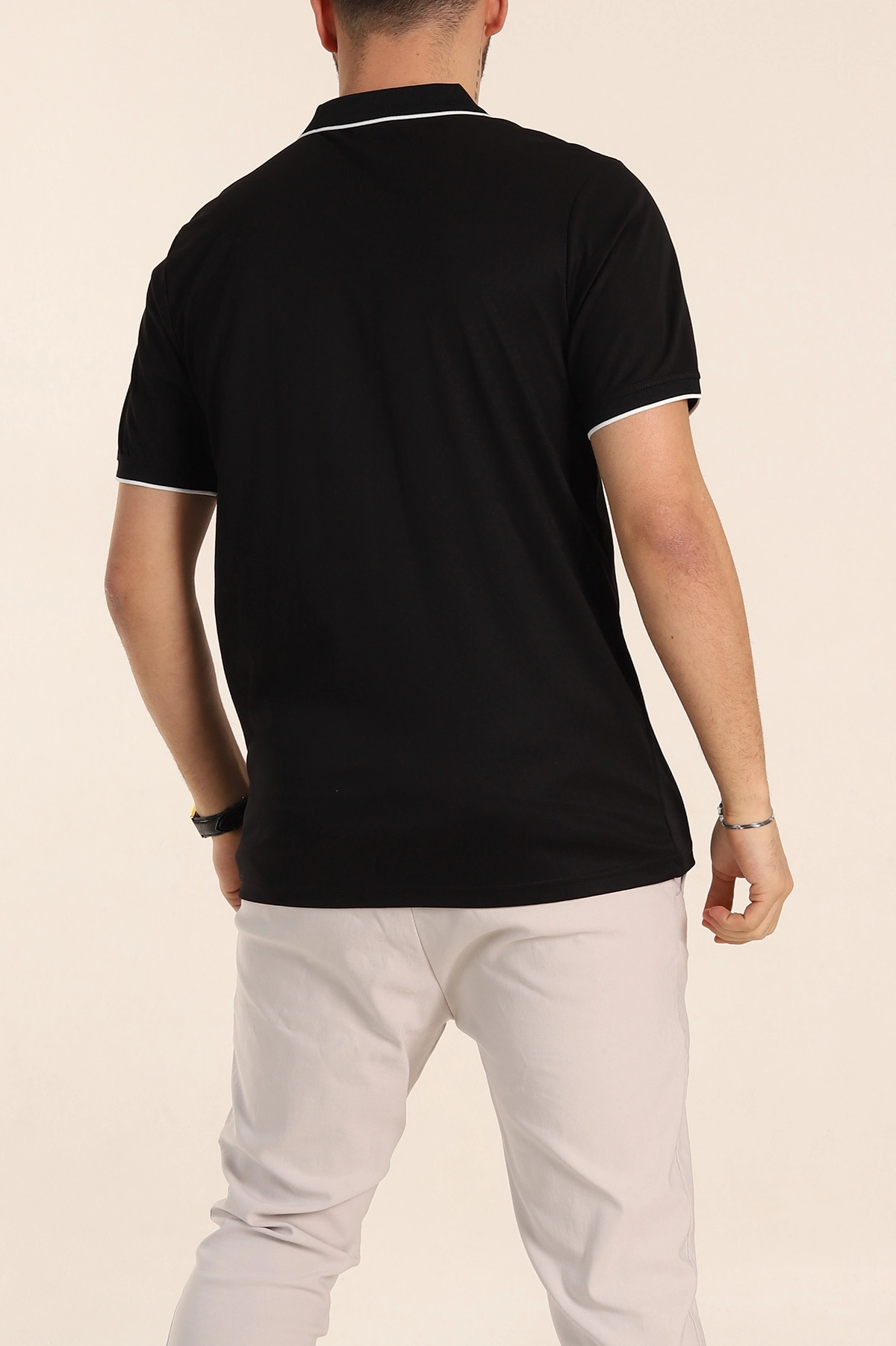 Siyah Regular Fit Polo Yaka Erkek Tişört 338469