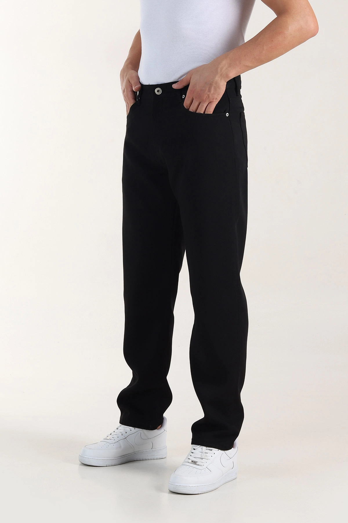 Siyah Relaxed Fit Erkek Kot Pantolon 412290