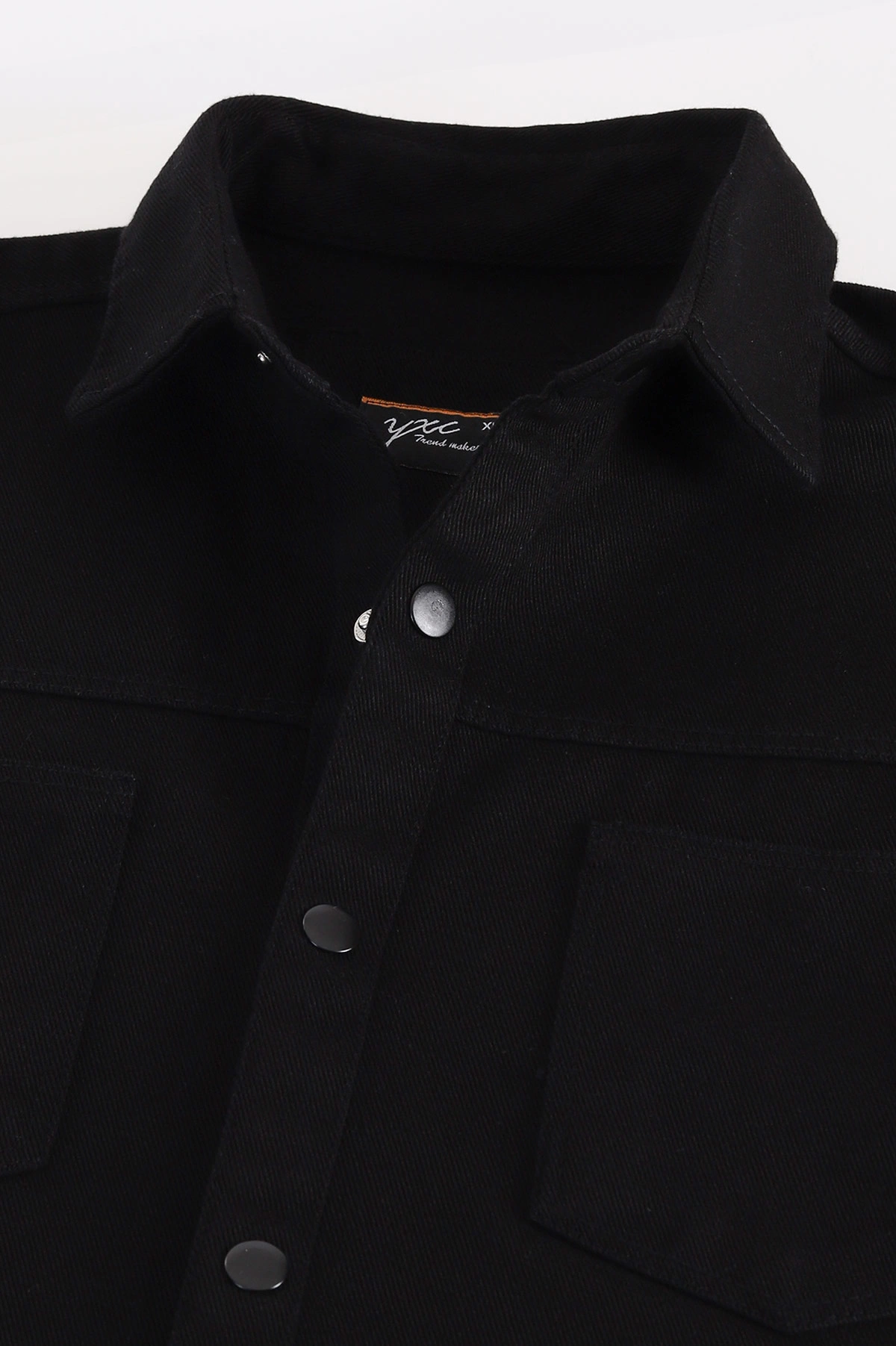 Siyah Relaxed Fit Gabardin Çift Cepli Yıkamalı  Erkek Gömlek 397967