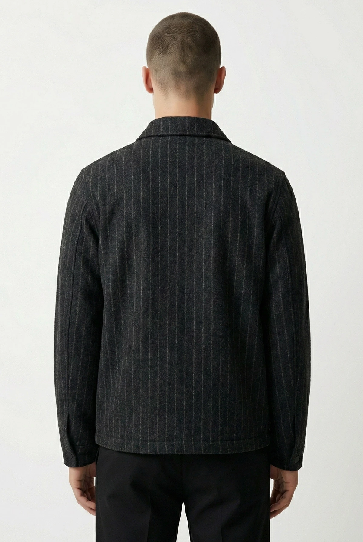 Siyah Relaxed Fit İçi Astarlı Erkek Kaşe Ceket 418927