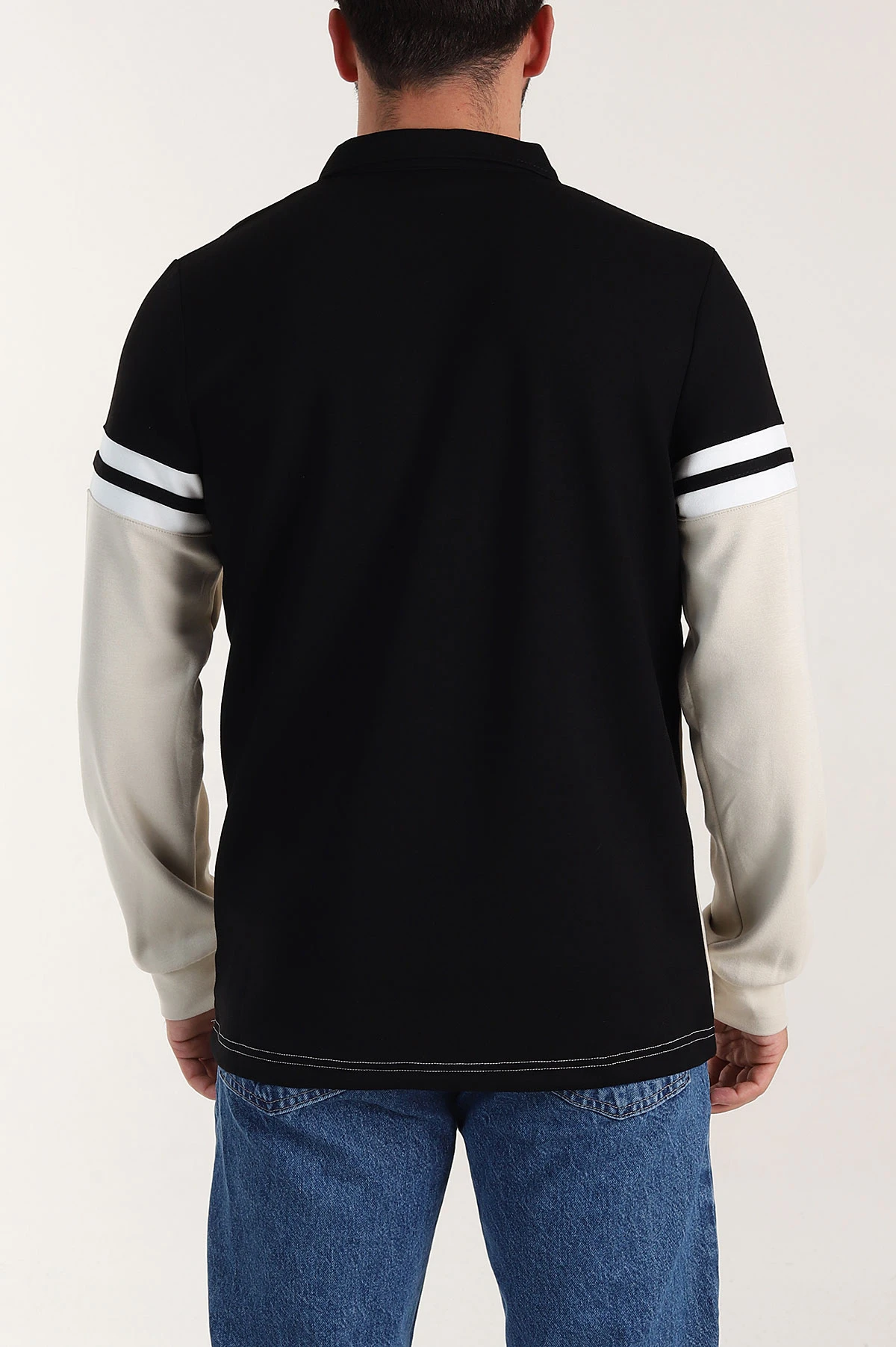 Siyah Relaxed Fit Oysho Kumaş Fermuarlı Polo Yaka Sweatshirt 399548