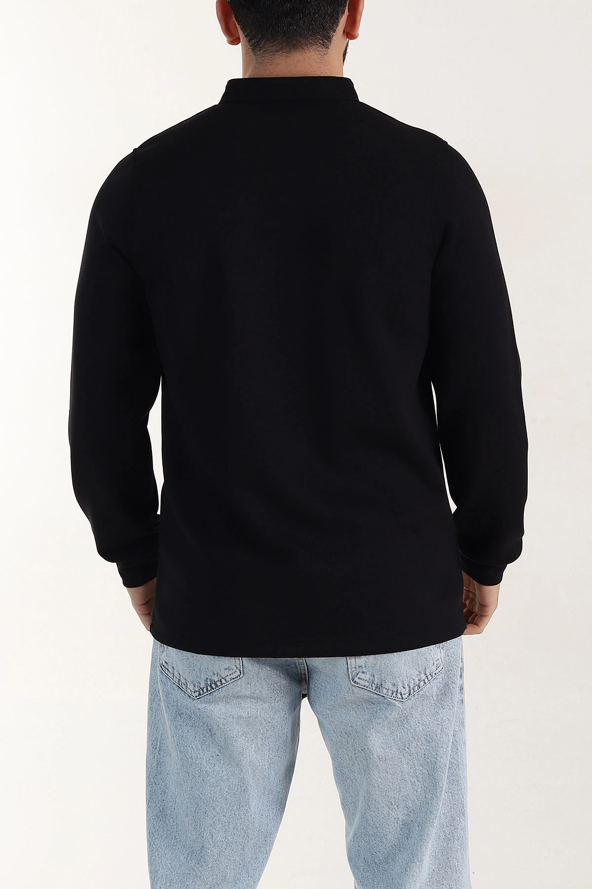 Siyah Relaxed Fit Oysho Kumaş Hakim Yaka Erkek Sweatshirt 399607