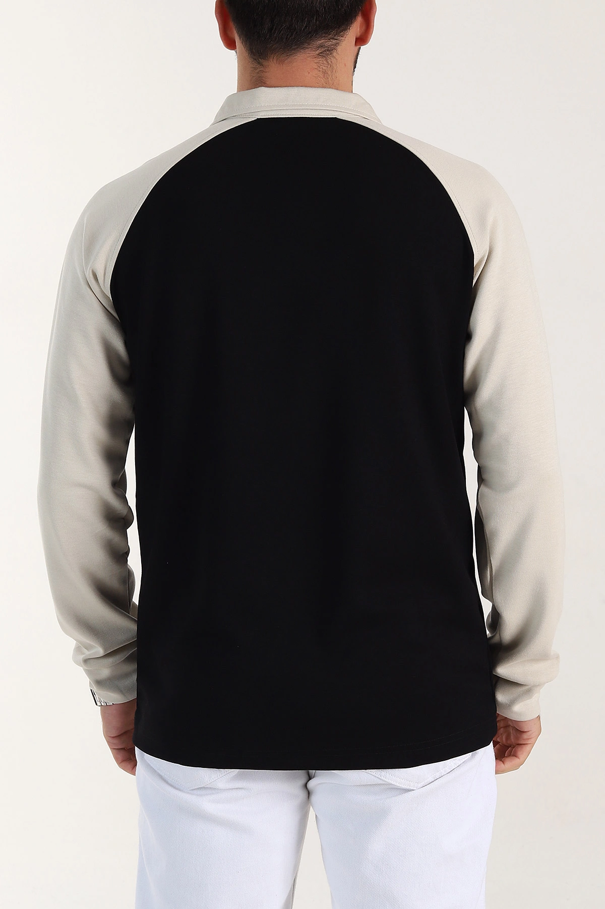 Siyah Relaxed Fit Oysho Kumaş Reglan Kollu Erkek Sweatshirt 399576