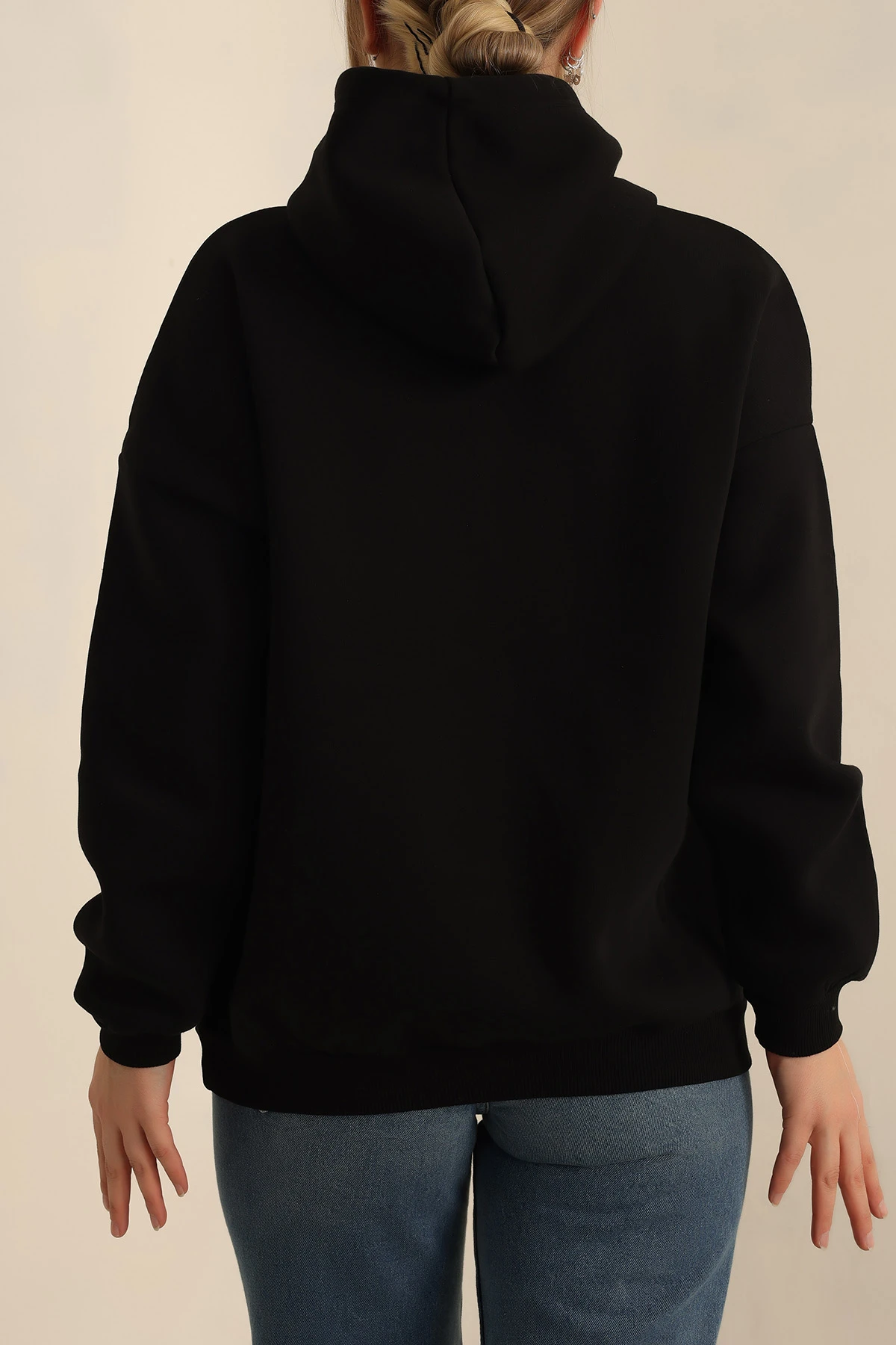 Siyah Şardonlu Baskılı Bayan Sweat 228833