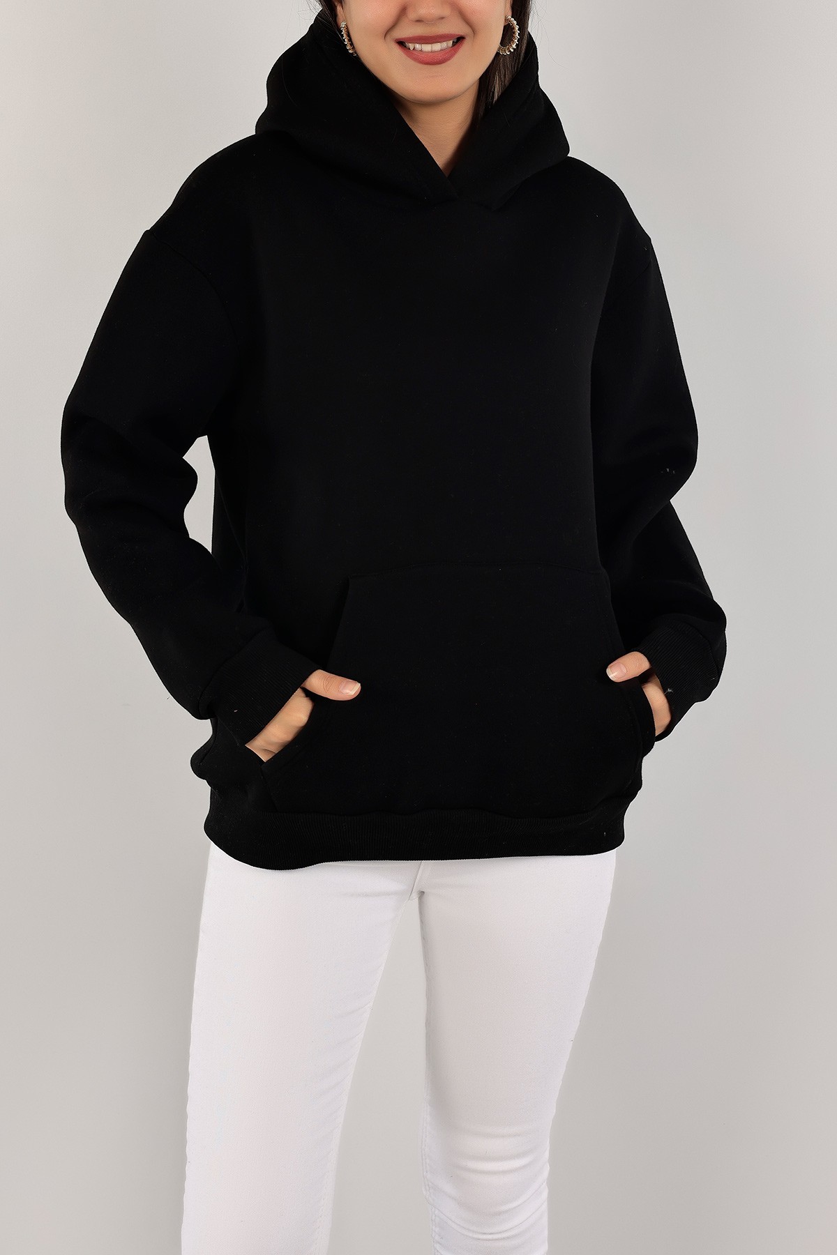 Siyah Şardonlu Bayan Sweat 136520