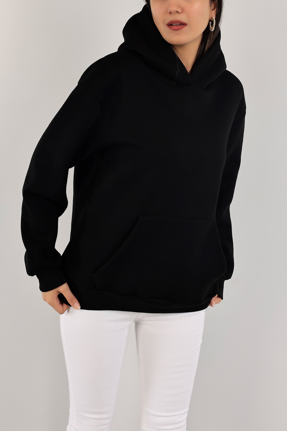 Siyah Şardonlu Bayan Sweat 136520