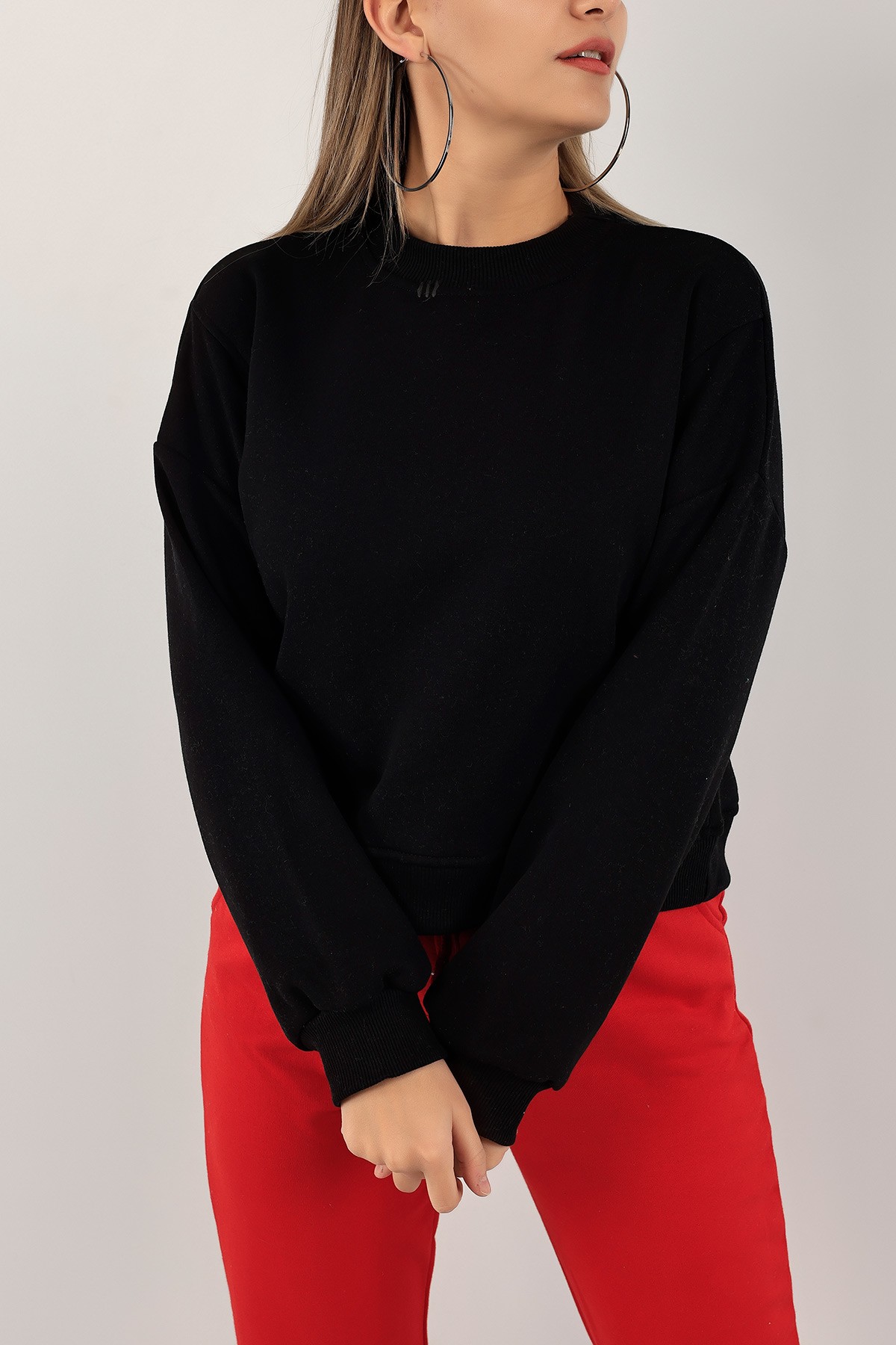 Siyah Şardonlu Bayan Sweat 140750