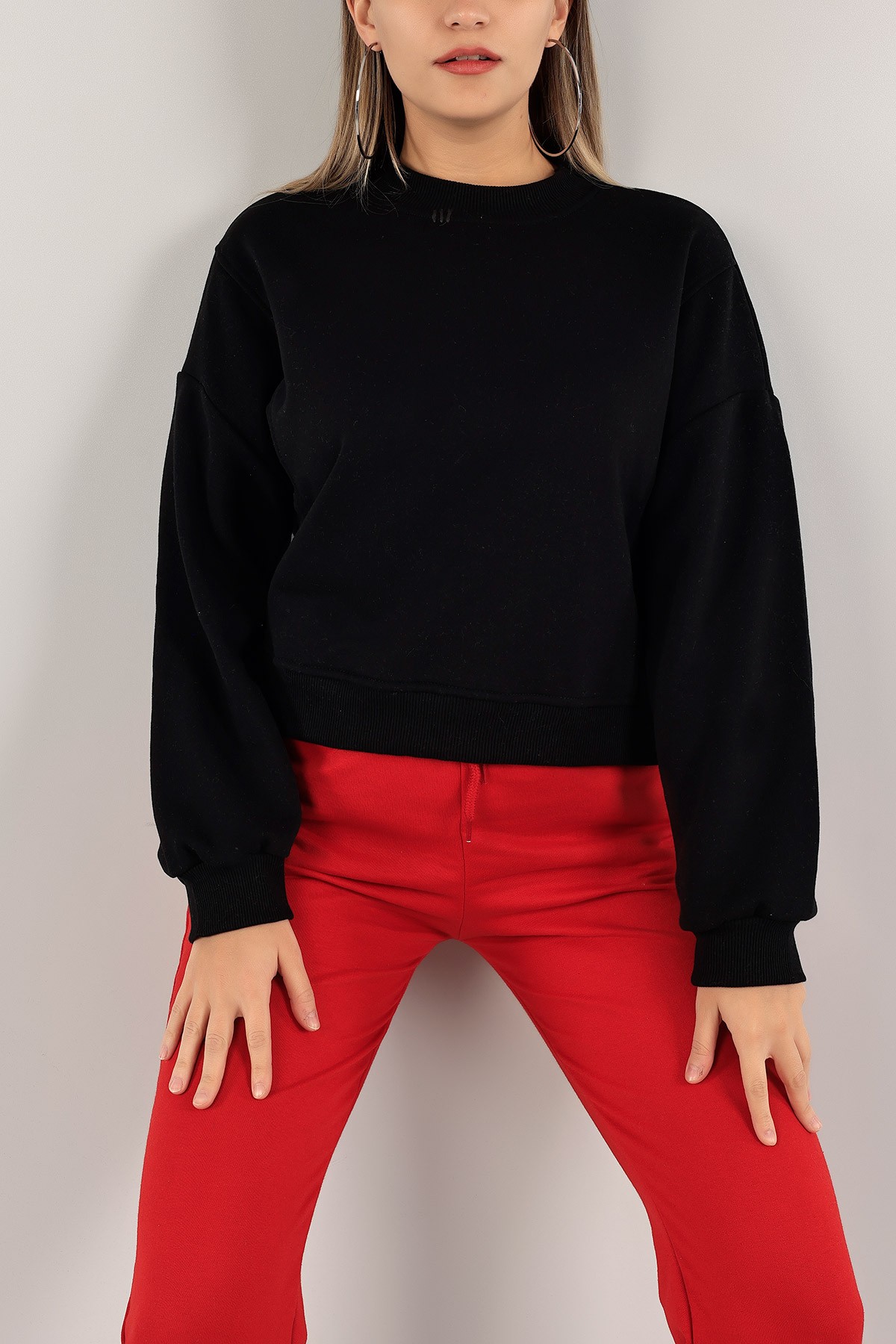 Siyah Şardonlu Bayan Sweat 140750