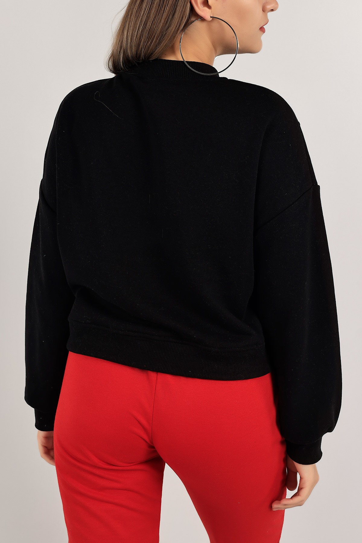 Siyah Şardonlu Bayan Sweat 140750