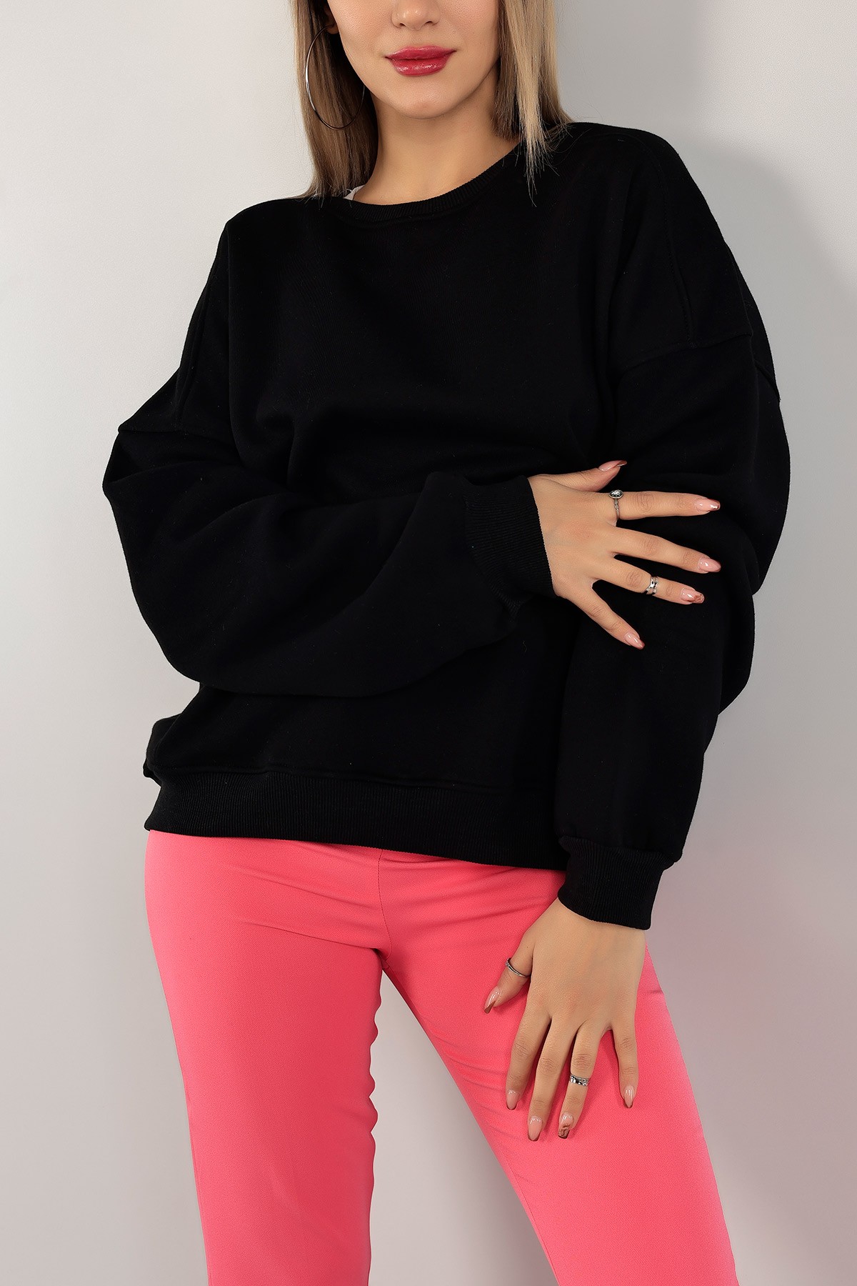 Siyah Şardonlu Bayan Sweat 142333
