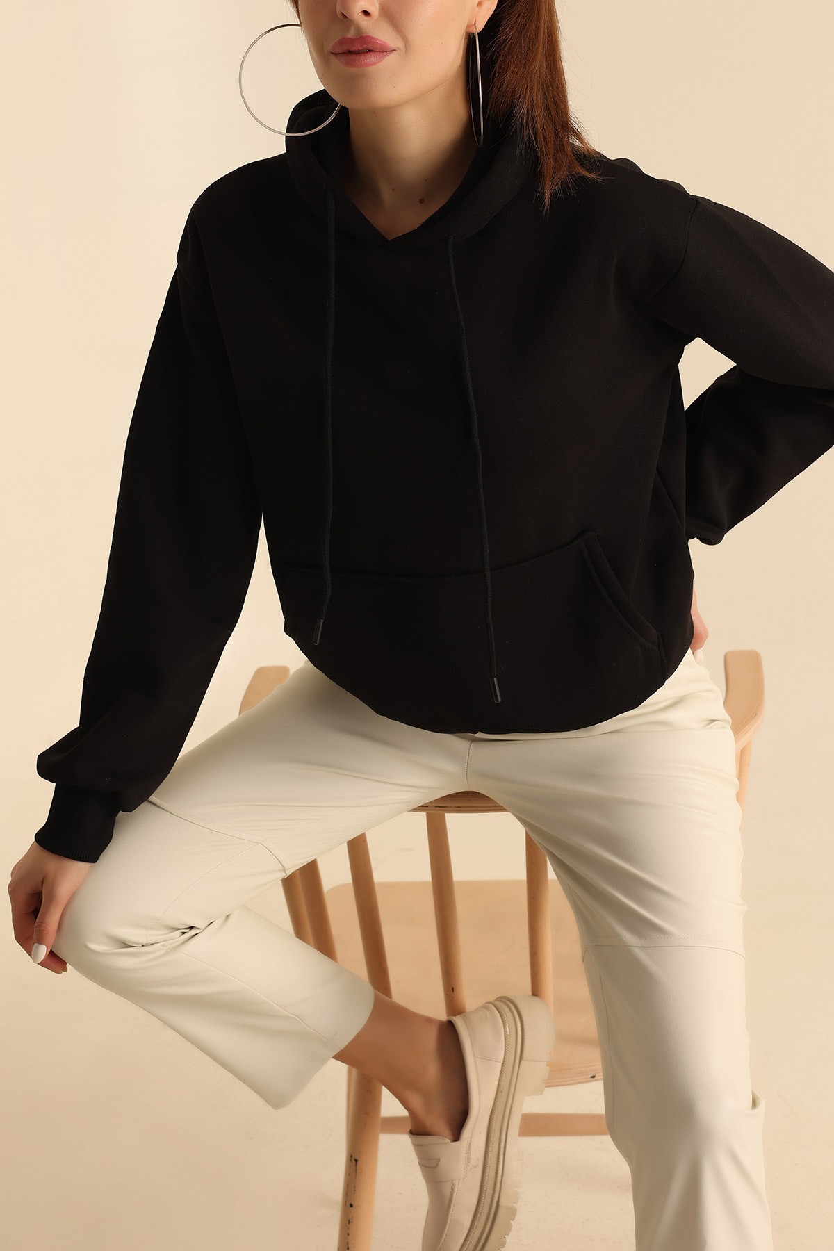 Siyah Şardonlu Bayan Sweat 209594