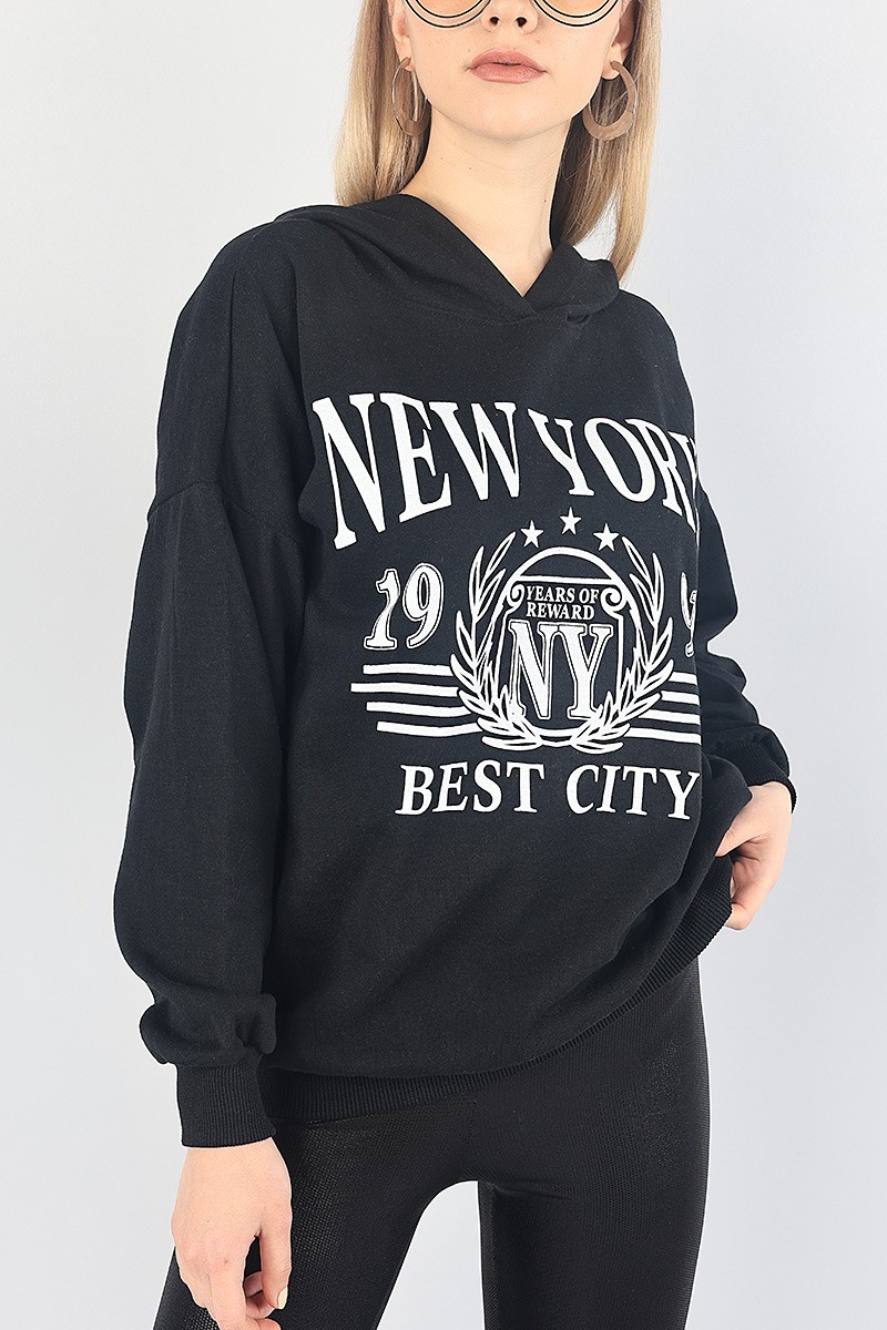 Siyah Şardonlu Bayan Sweat 88352
