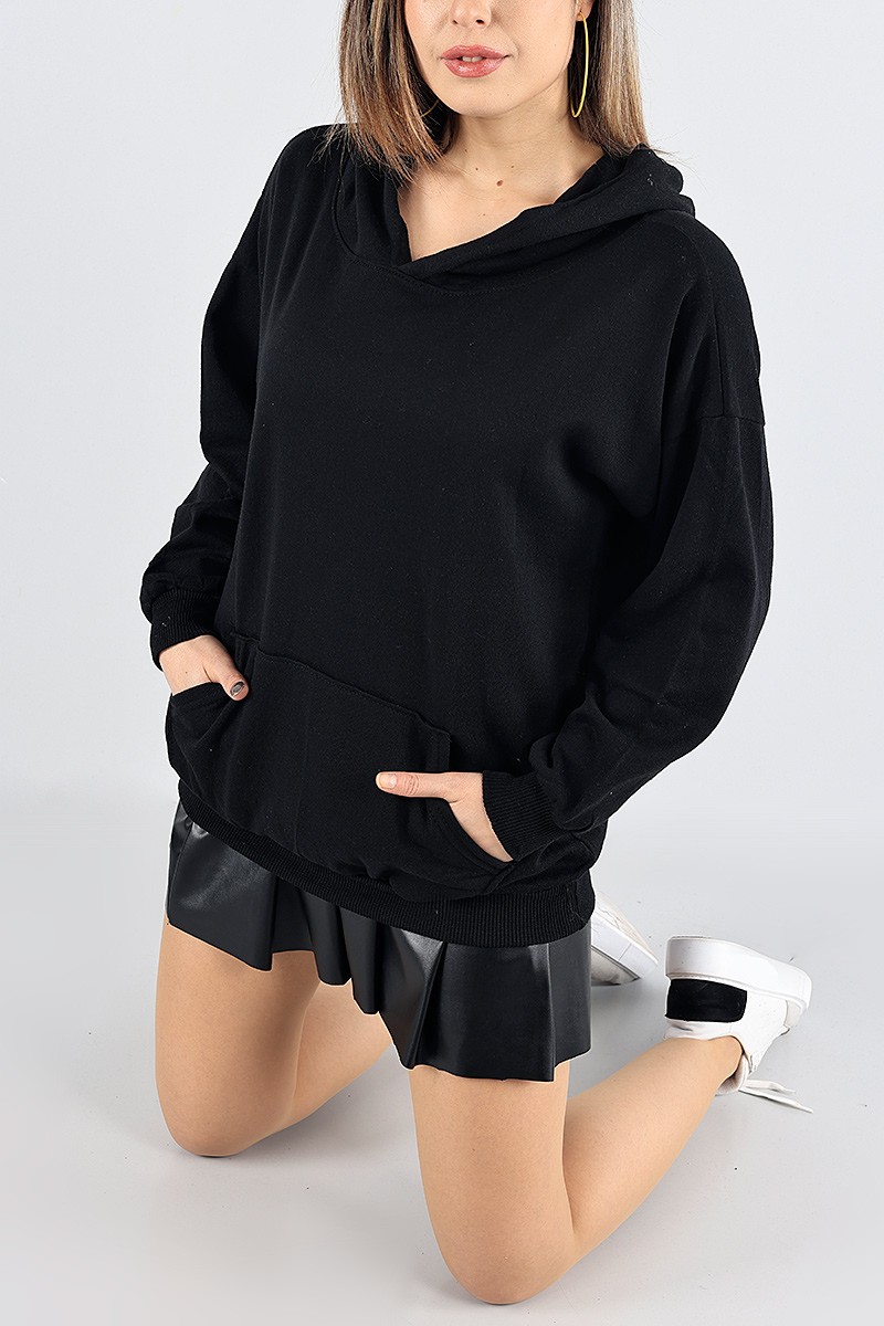 Siyah Şardonlu Bayan Sweat 88391