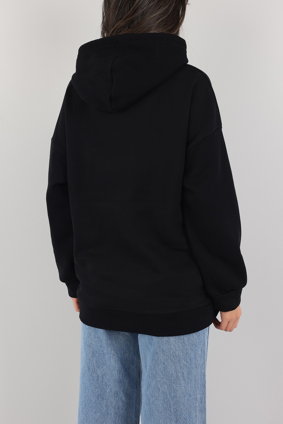 Siyah Şardonlu Nakışlı Sweat 150298