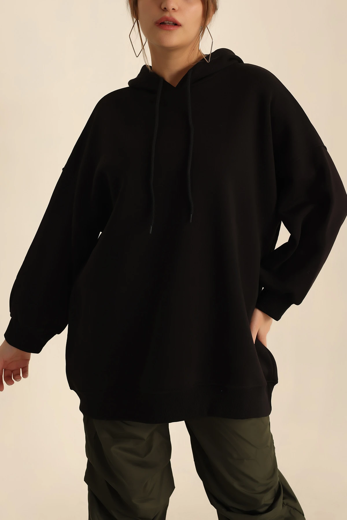 Siyah Şardonlu Sweat Tunik 225625