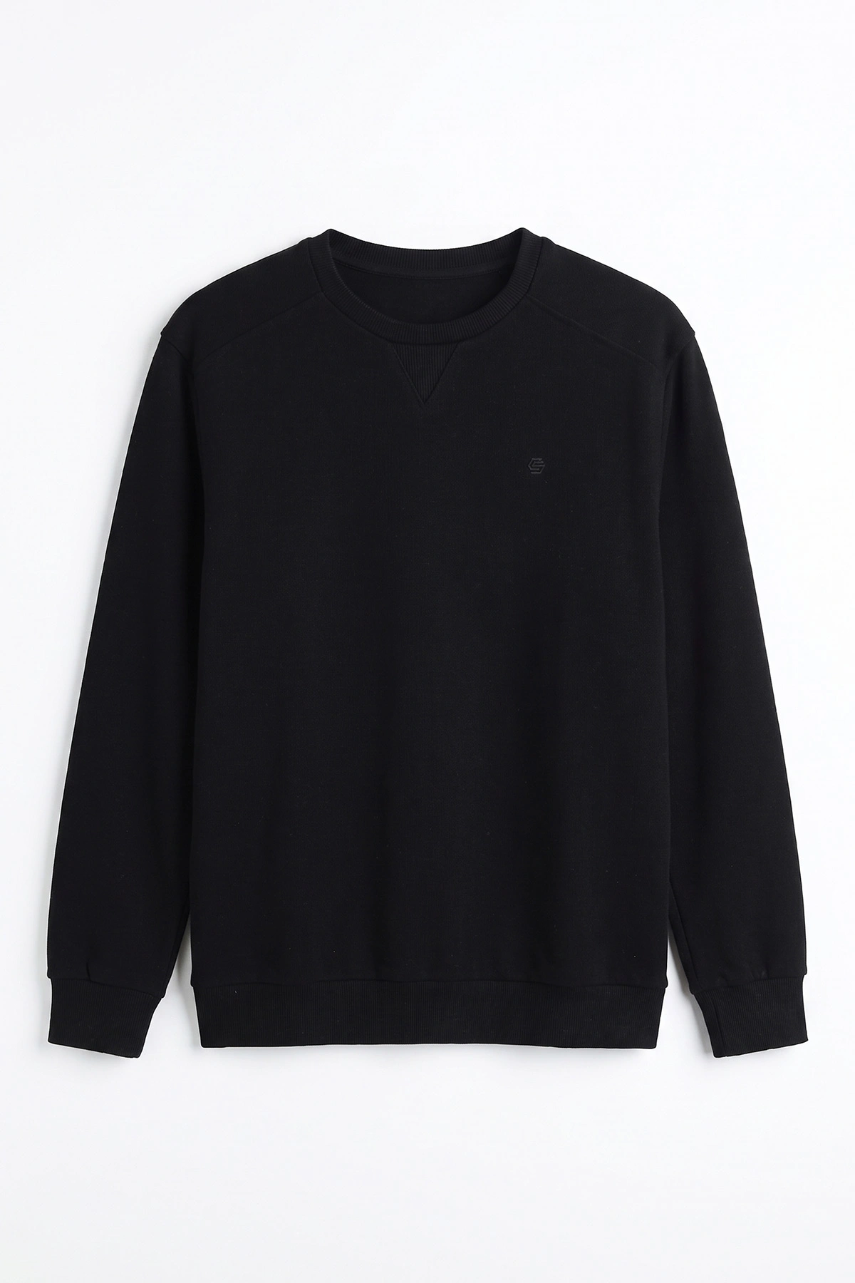 Siyah Selanik Bisiklet Yaka Erkek Sweatshirt 494734