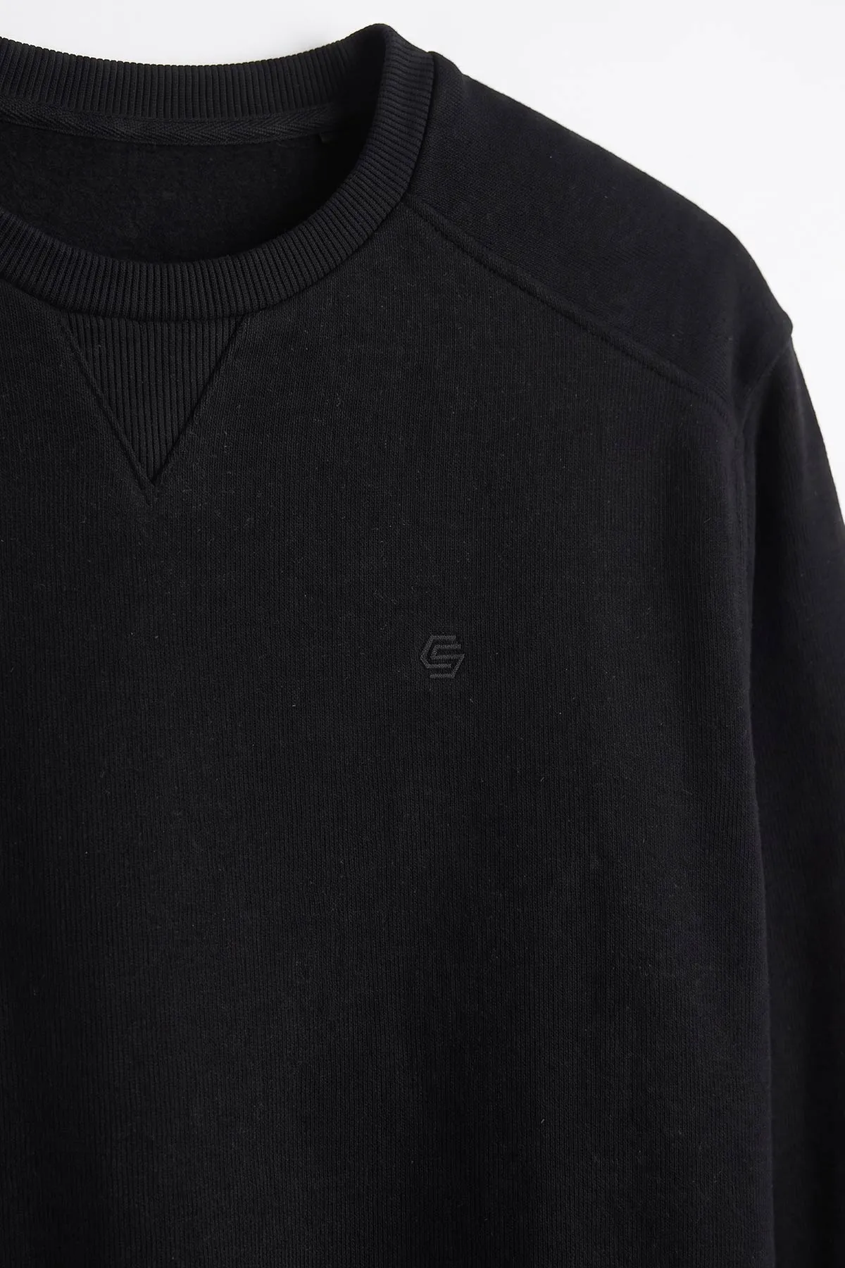 Siyah Selanik Bisiklet Yaka Erkek Sweatshirt 494734