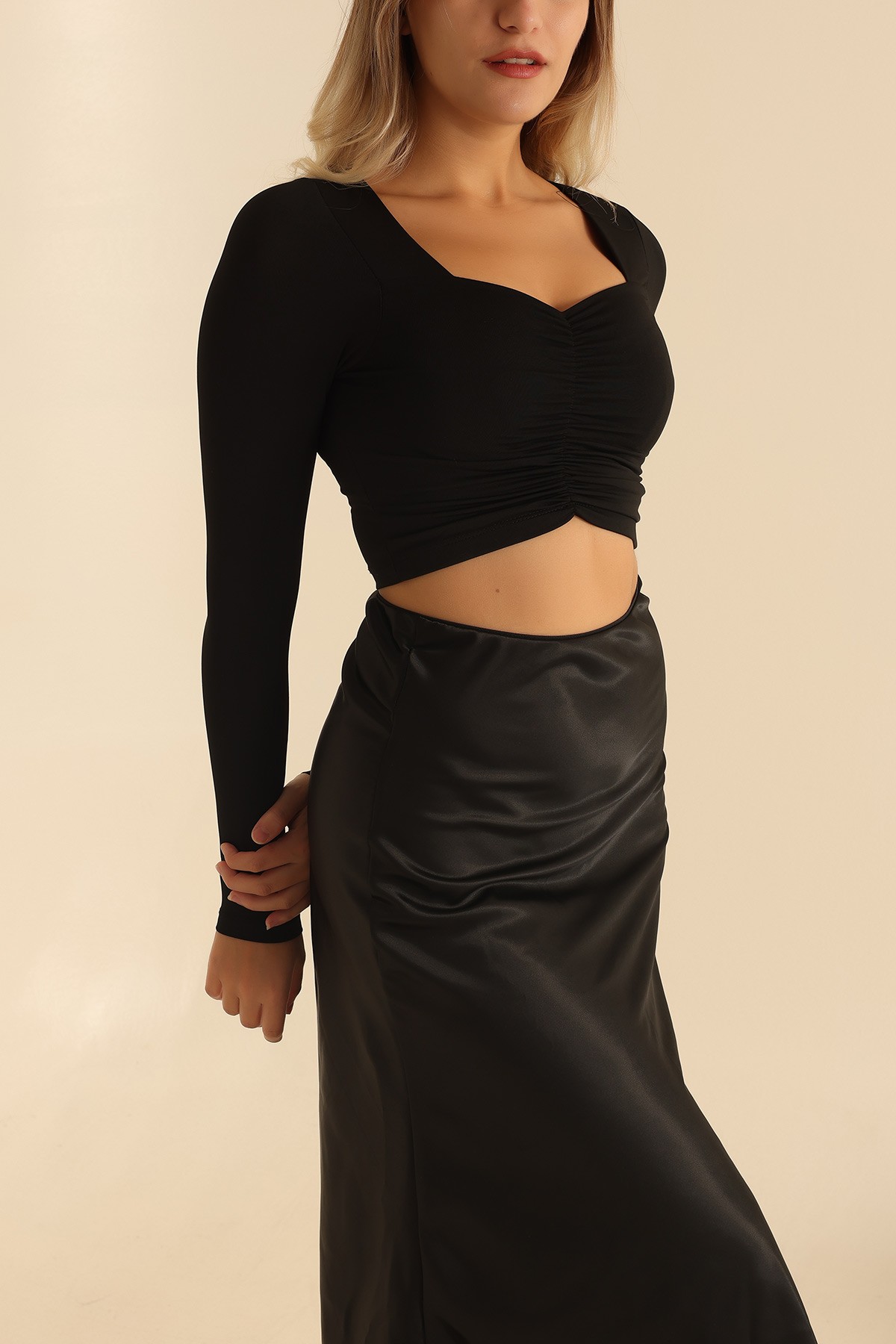 Siyah Sendy Kumaş Bluz 201029