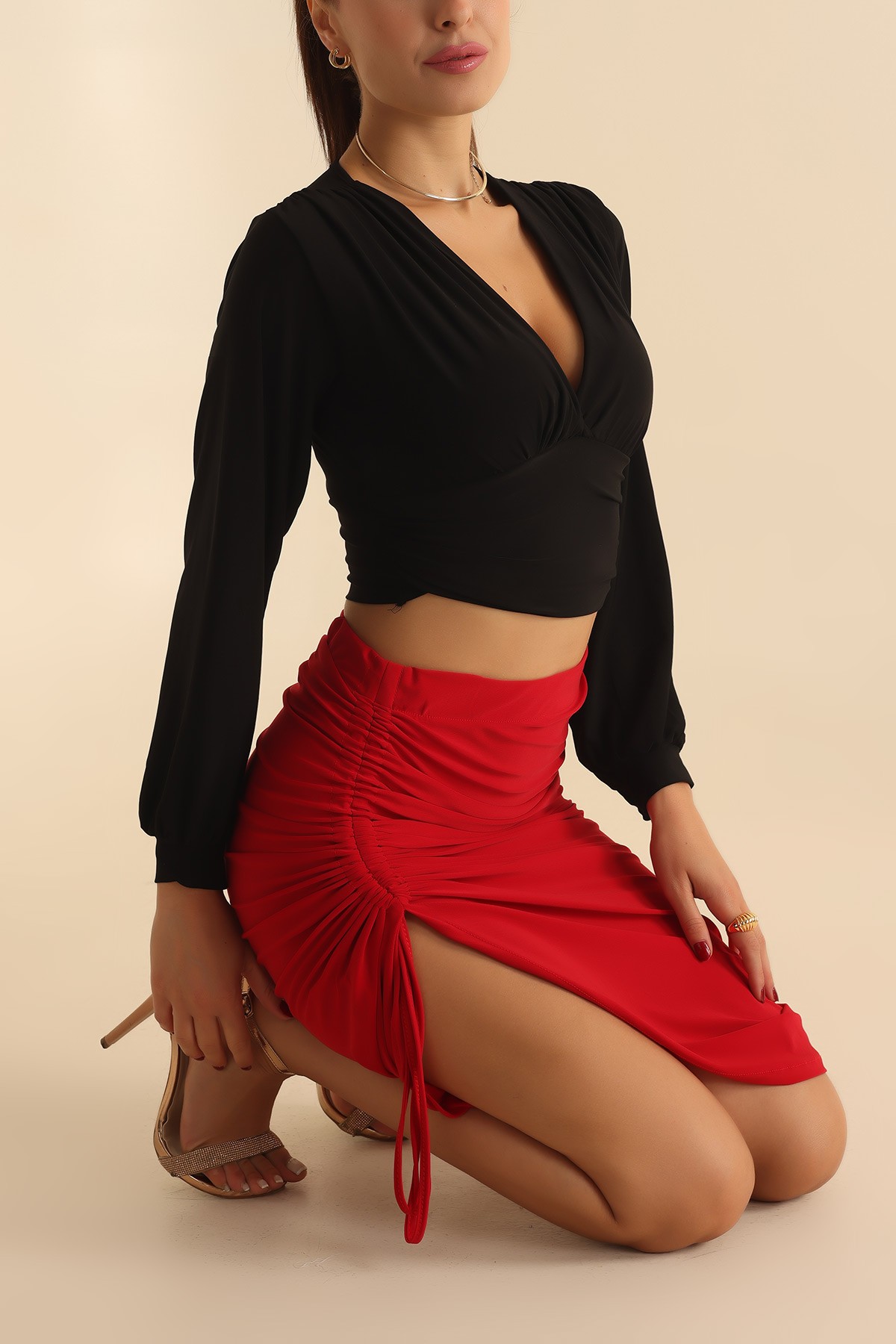 Siyah Sendy Kumaş Bluz 204731
