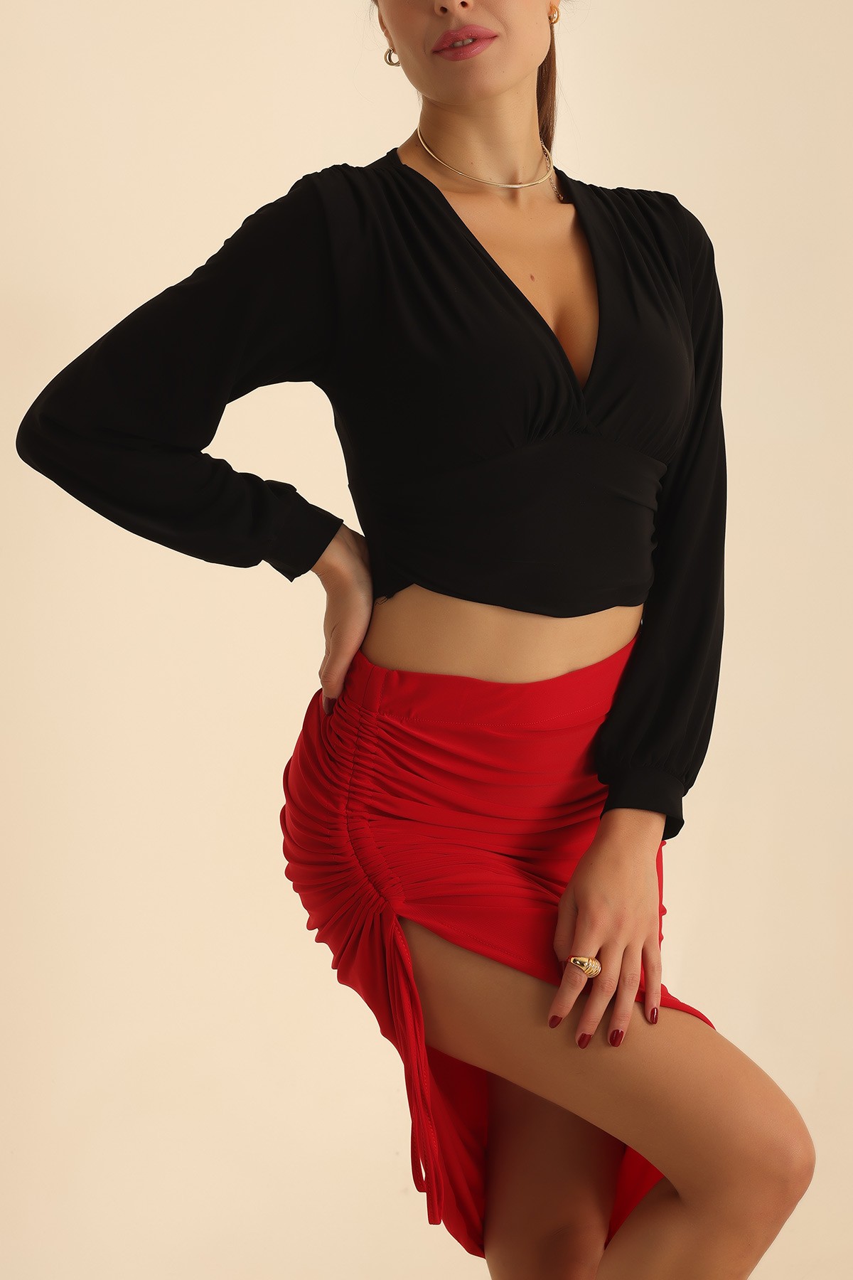 Siyah Sendy Kumaş Bluz 204731