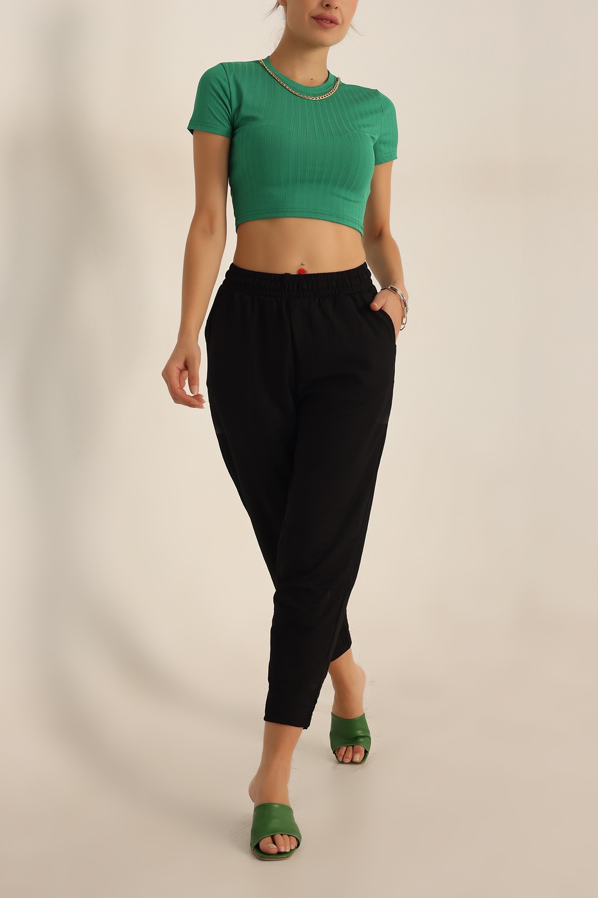 Siyah Seul Kumaş Pantalon 197567
