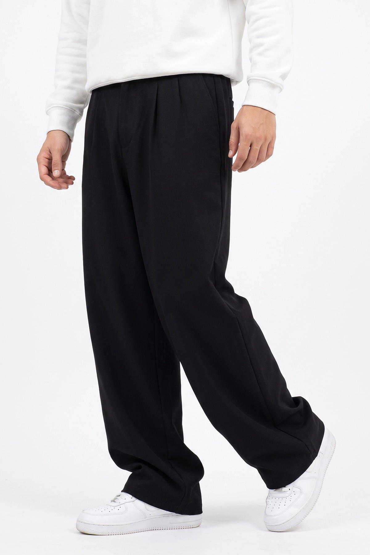 Siyah Sidney Kumaş Baggy Cep Detaylı Erkek Pantolon 498874