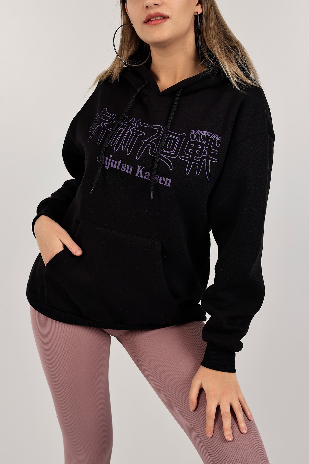 Siyah Sırtı Baskılı Şardonlu Sweat 143405