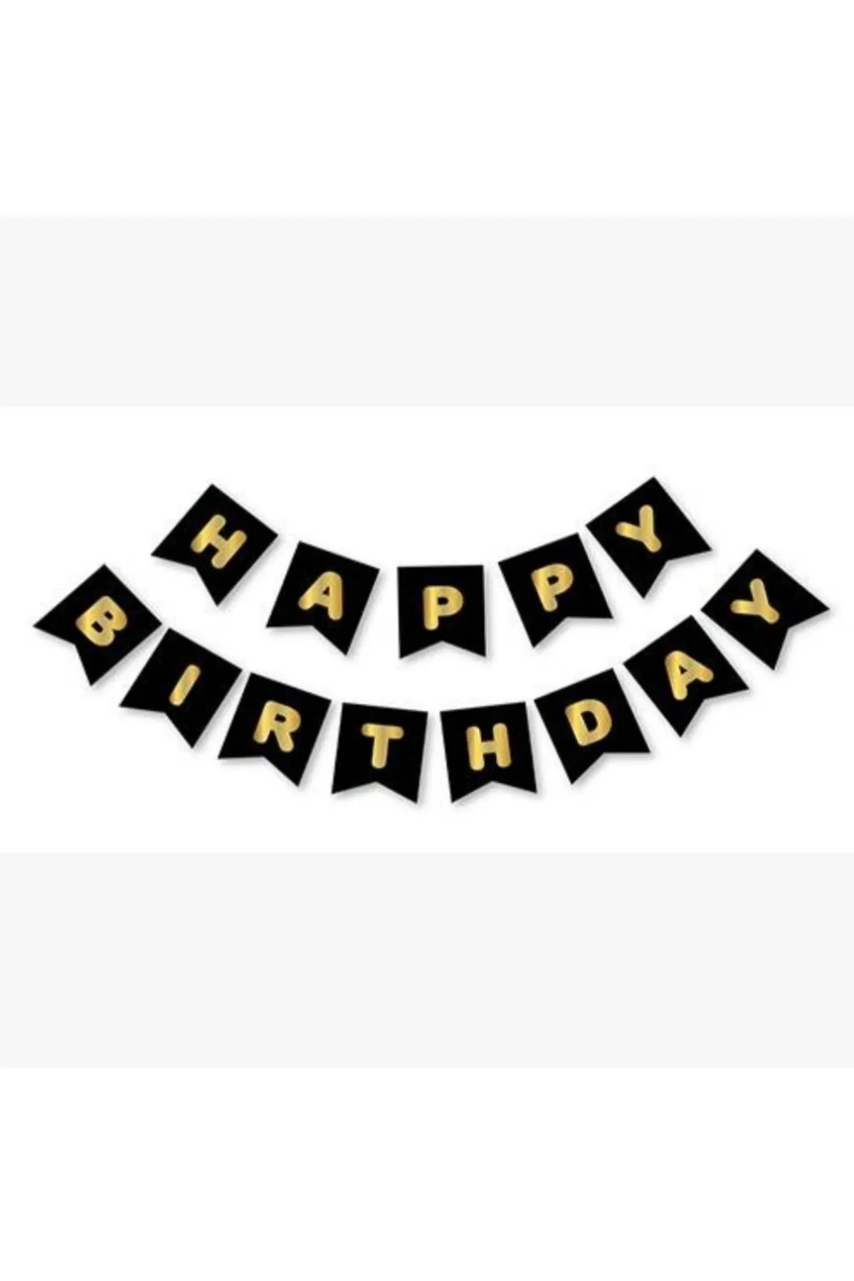 Siyah Gold Happy Yaldızlı Banner 303441