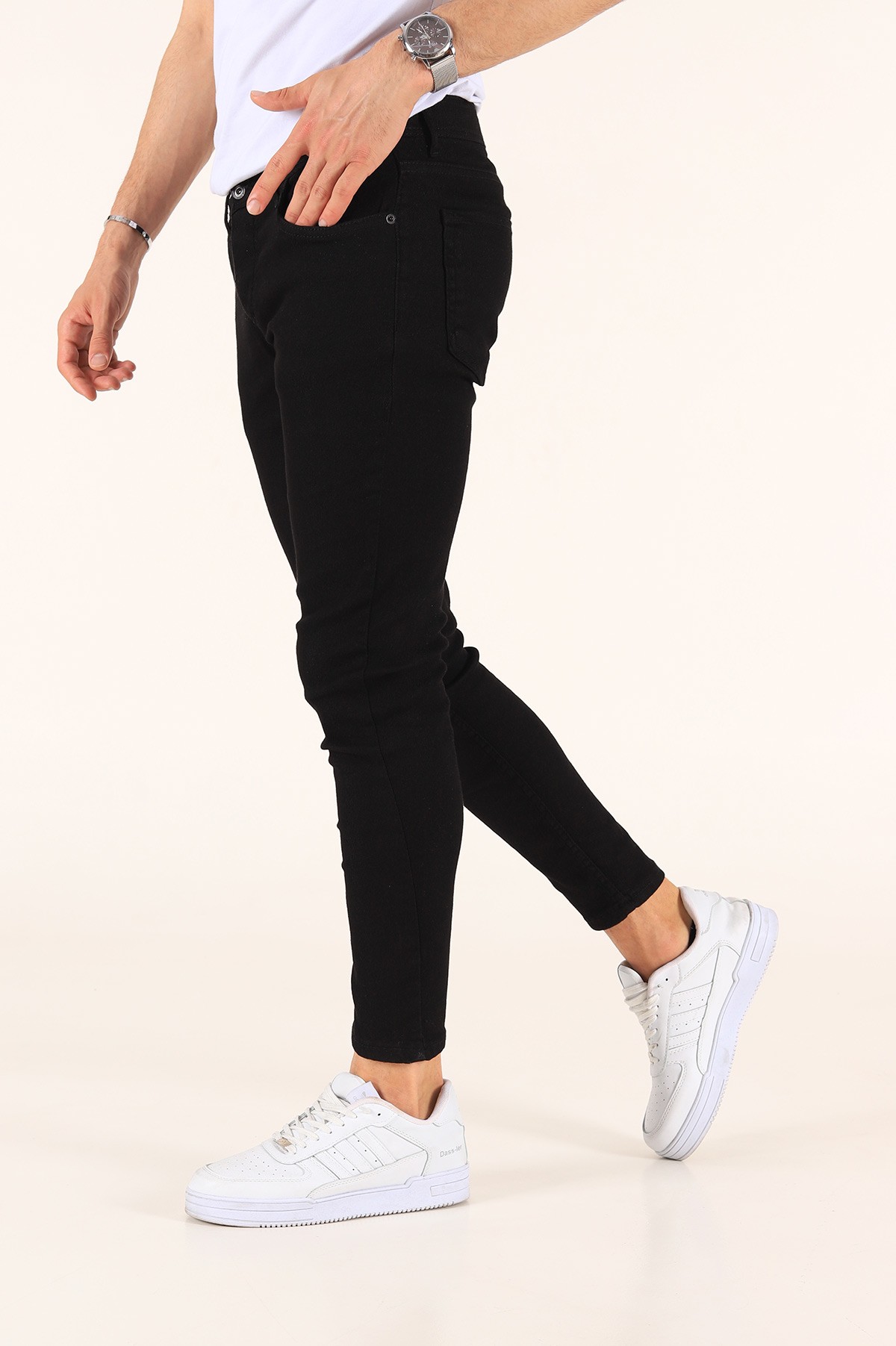Siyah Gabardin Skinny Fit Likralı Erkek Kot Pantolon 180916