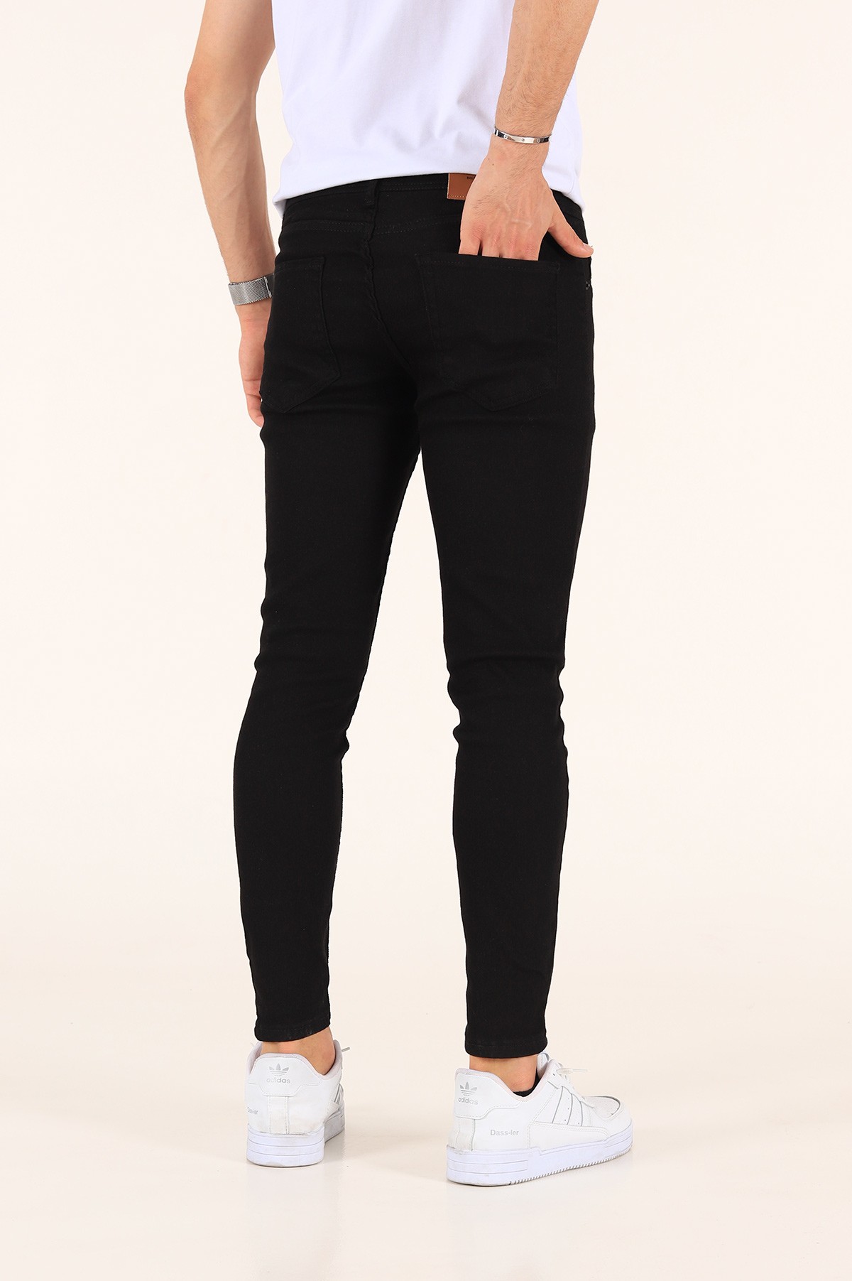 Siyah Gabardin Skinny Fit Likralı Erkek Kot Pantolon 180916