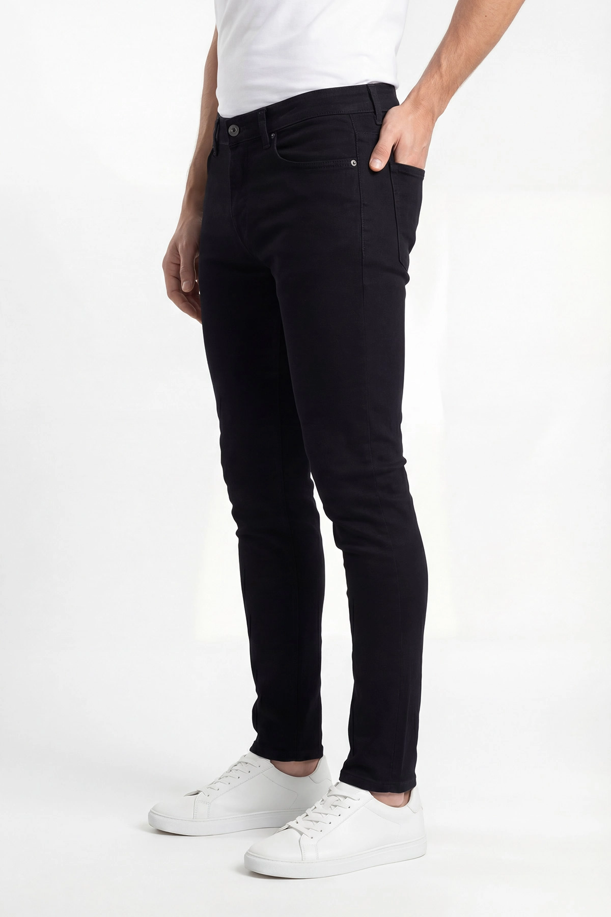 Siyah Skinny Fit Likralı Erkek Kot Pantolon 431054