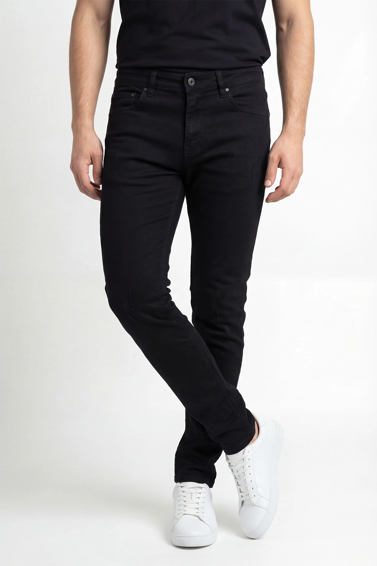 Siyah Skinny Fit Likralı Erkek Kot Pantolon 433704