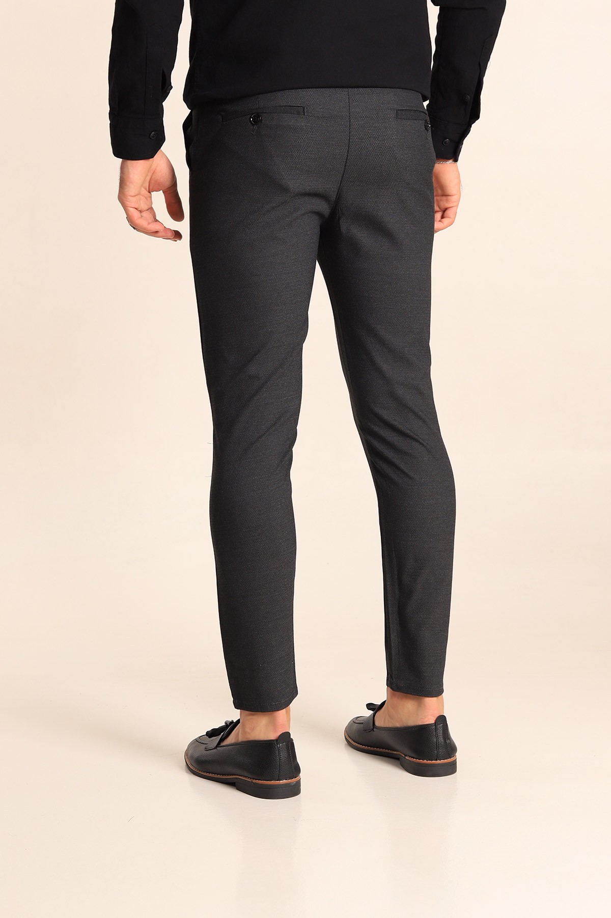 Siyah Slim Fit Desenli Erkek Pantolon 213181