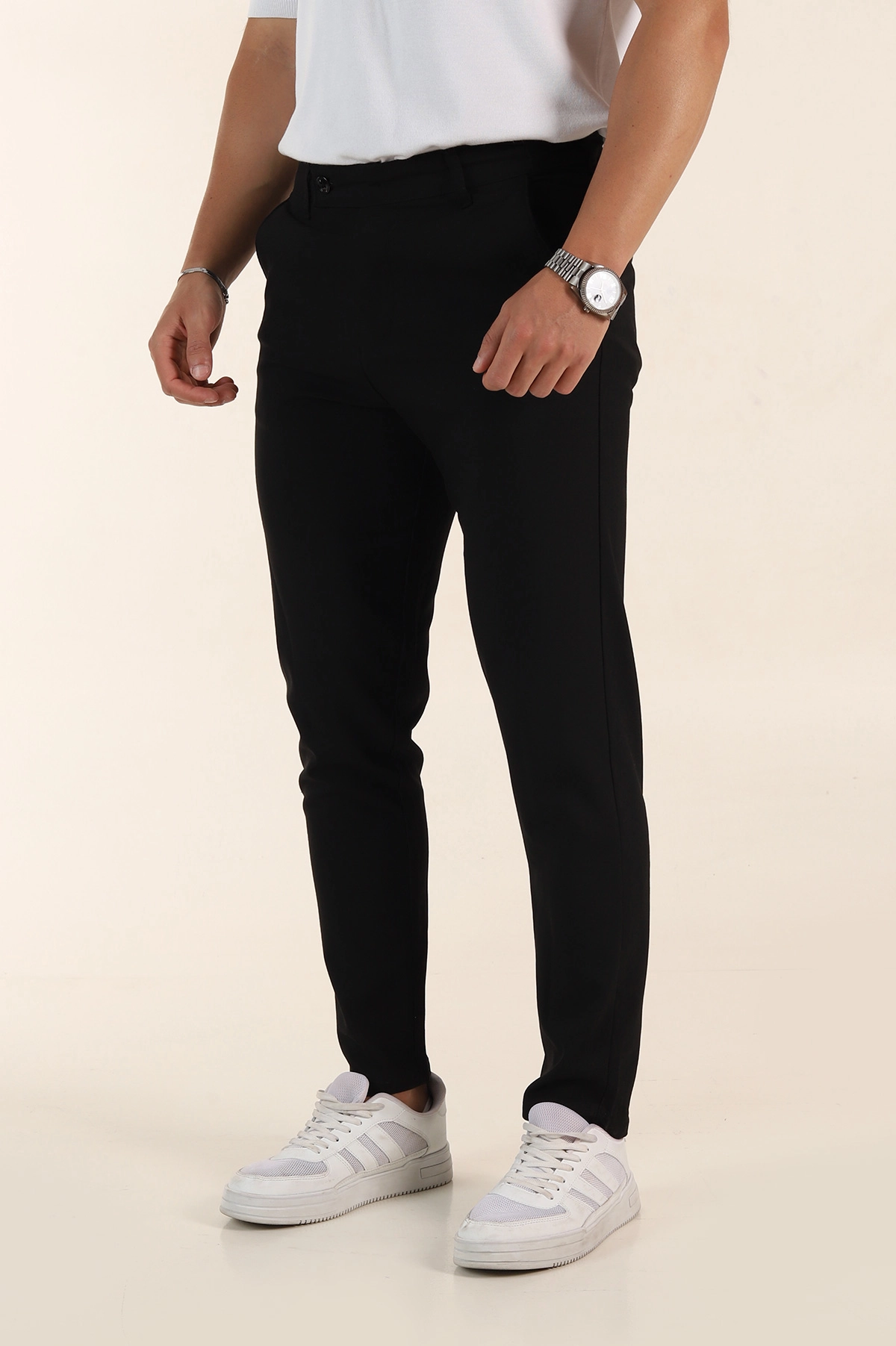 Siyah Slim Fit Erkek Kumaş Pantolon 367966
