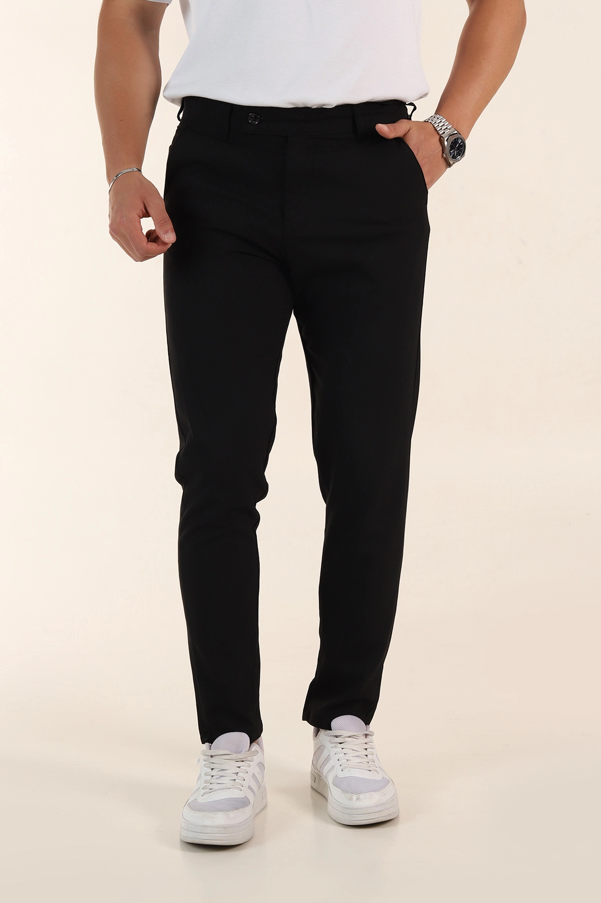 Siyah Slim Fit Erkek Kumaş Pantolon 367966