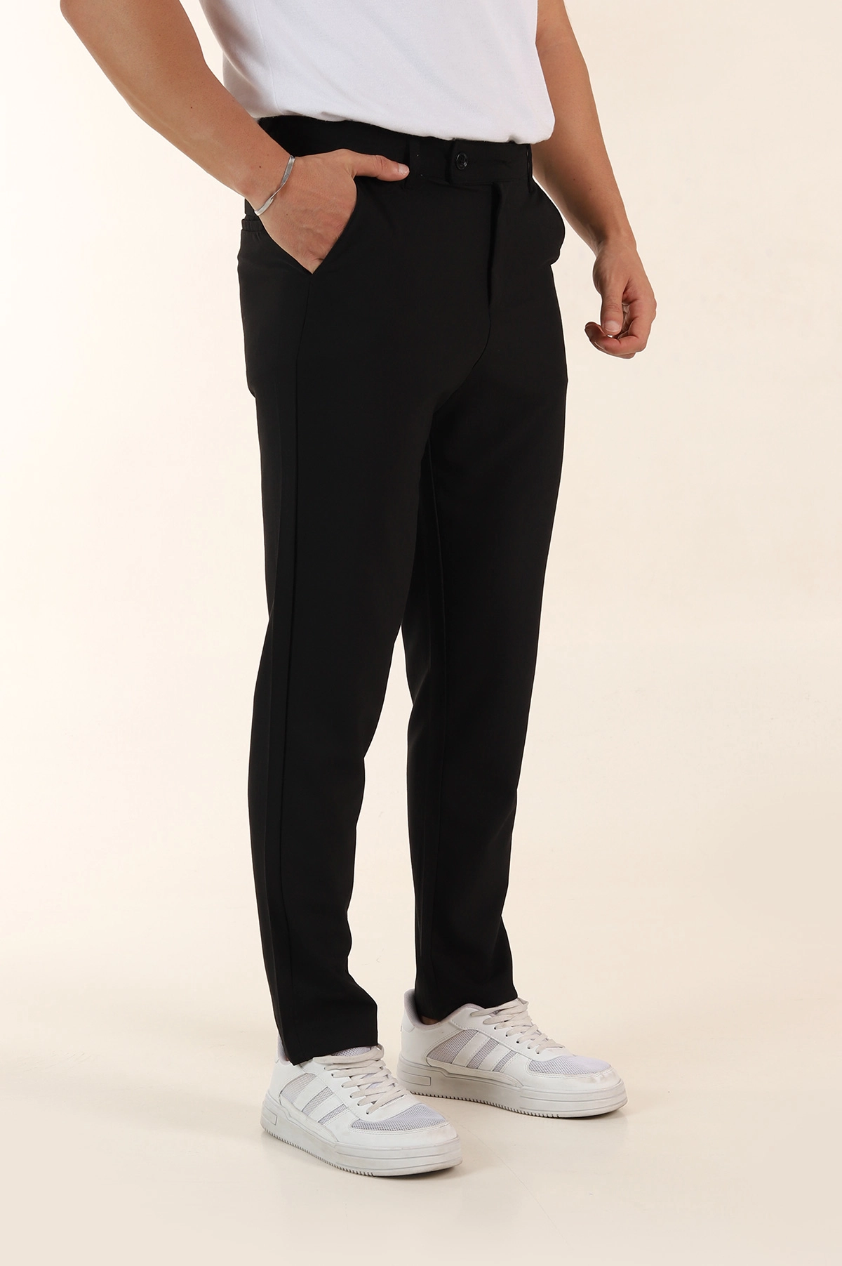 Siyah Slim Fit Erkek Kumaş Pantolon 391134