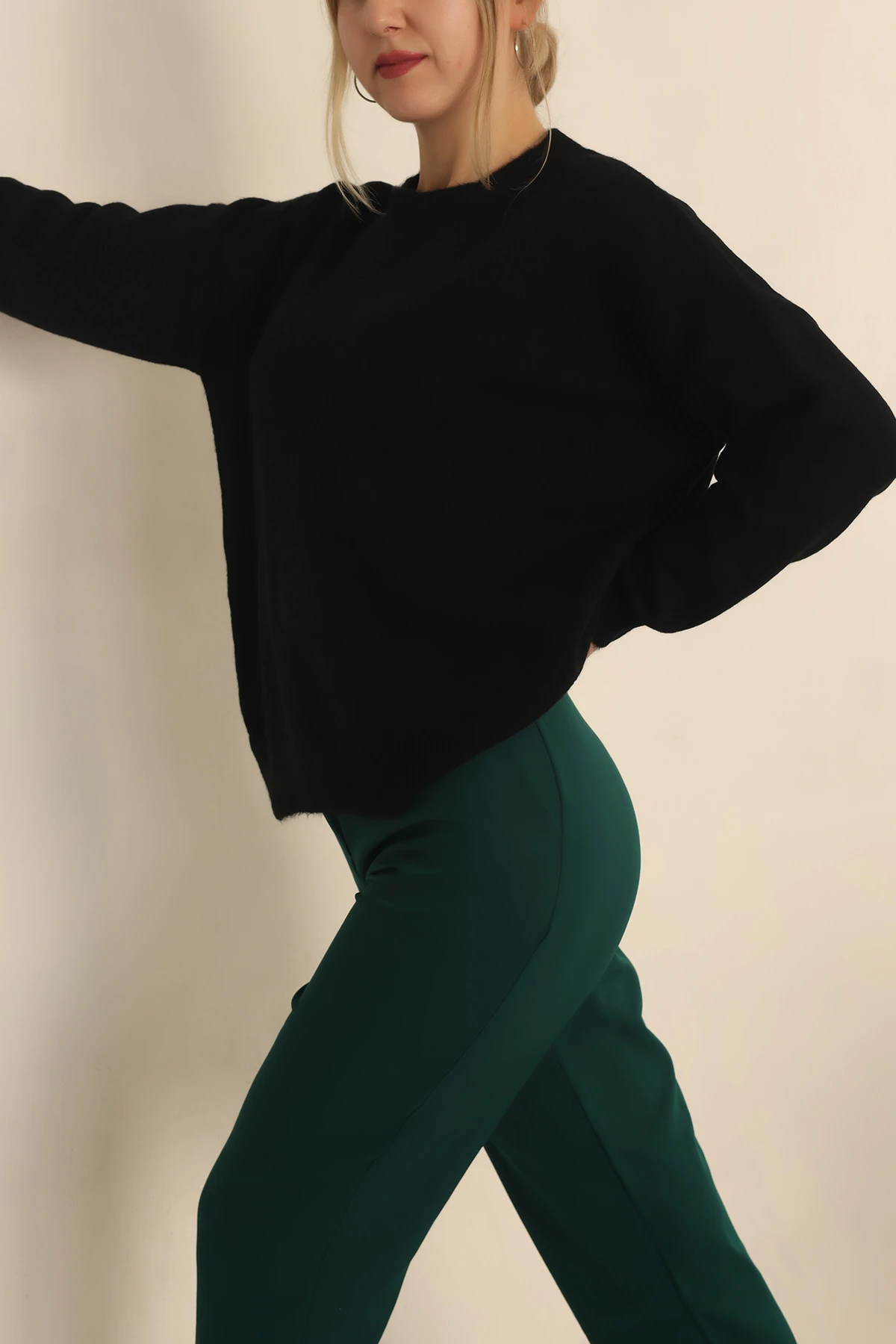 Siyah Soft Triko Bayan Kazak 231529