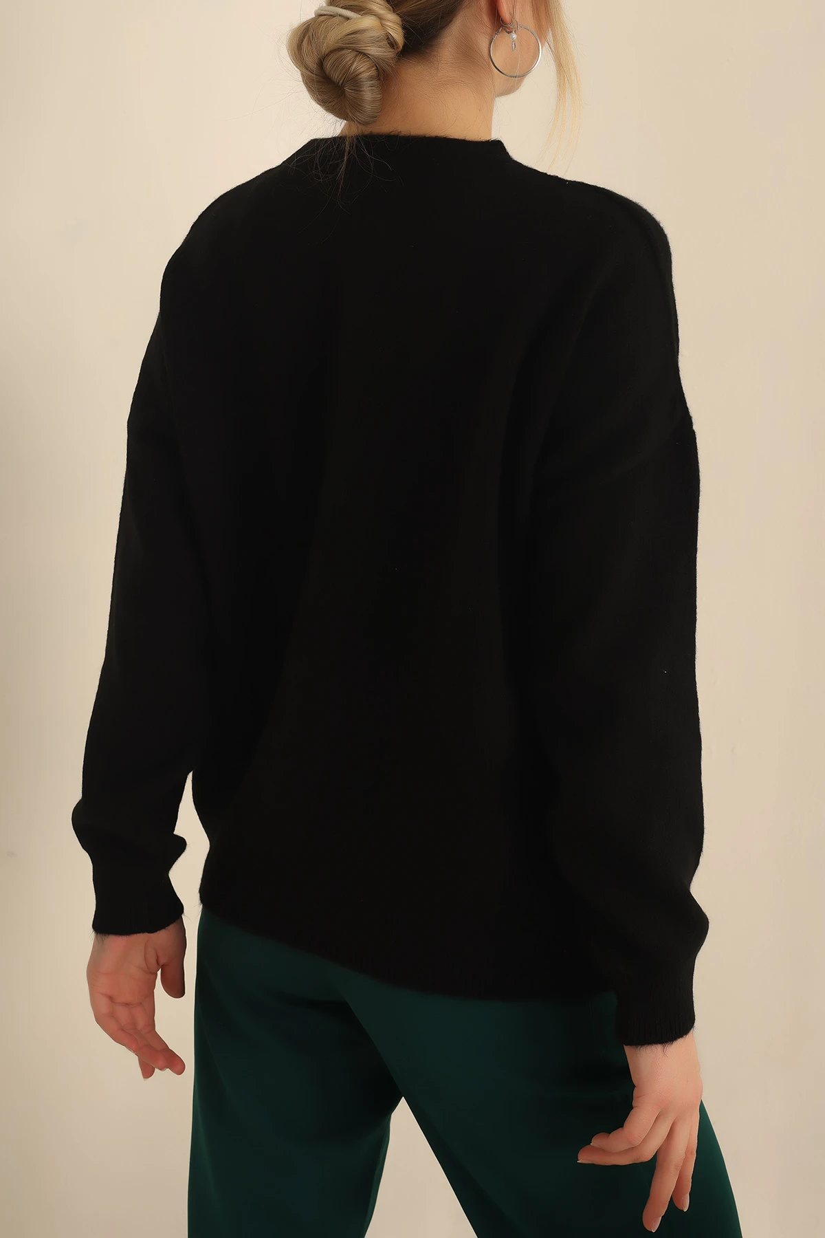 Siyah Soft Triko Bayan Kazak 231529